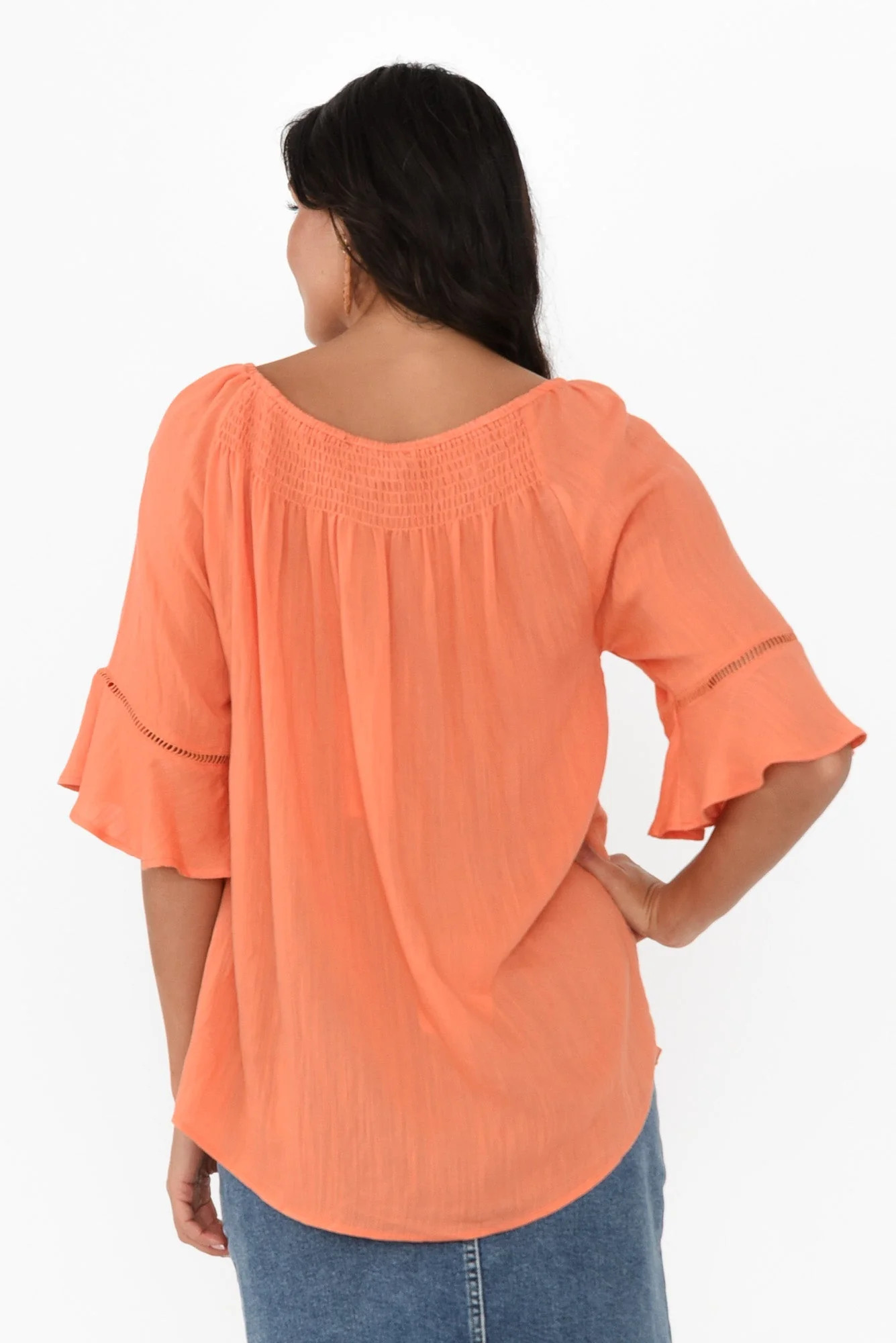 Patina Orange Shirred Top - Image 5