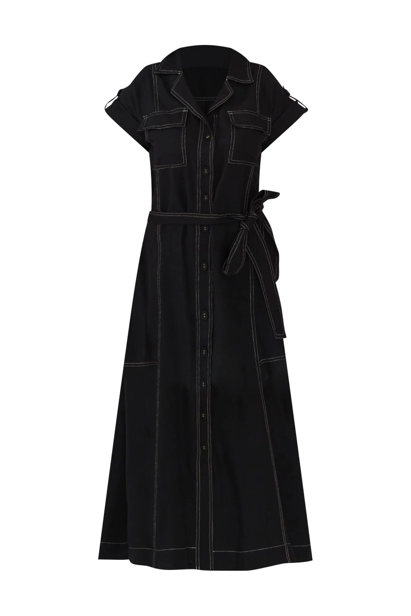 Patricia Black Cotton Blend Tie Dress - Image 2