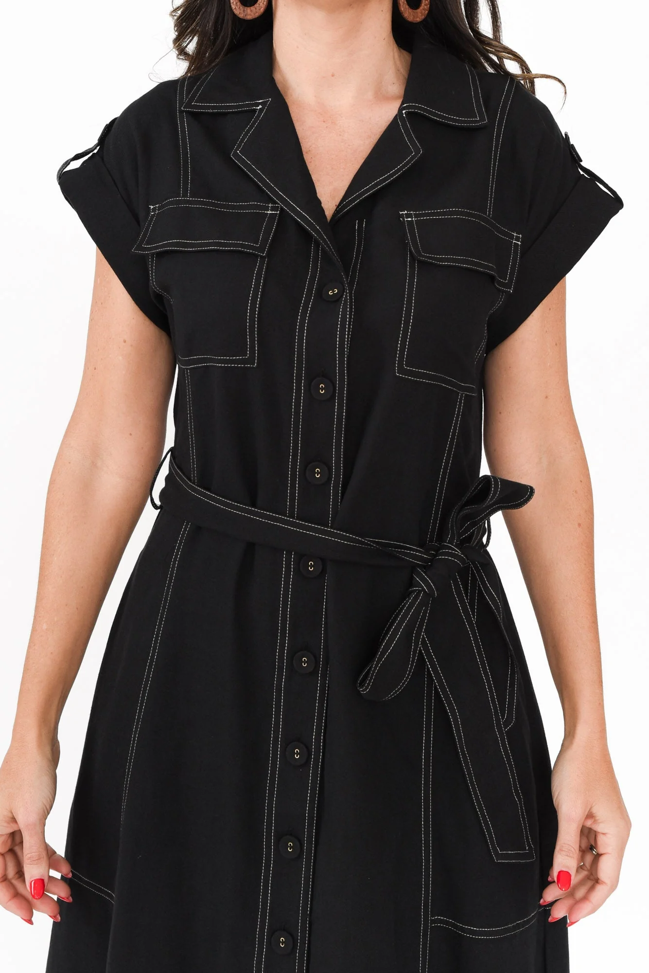 Patricia Black Cotton Blend Tie Dress - Image 6