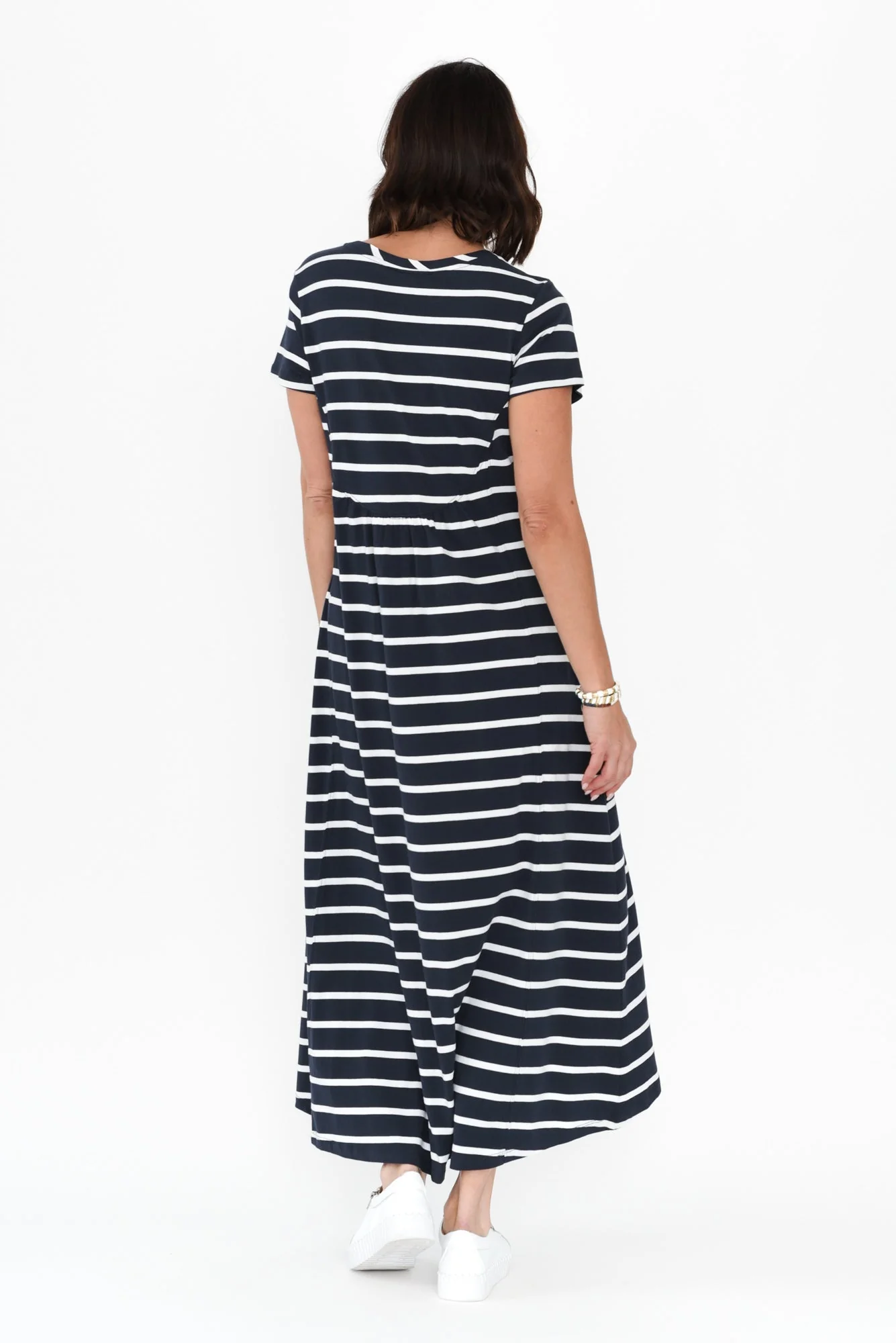 Patrick Indigo Stripe Cotton Pocket Dress - Image 4