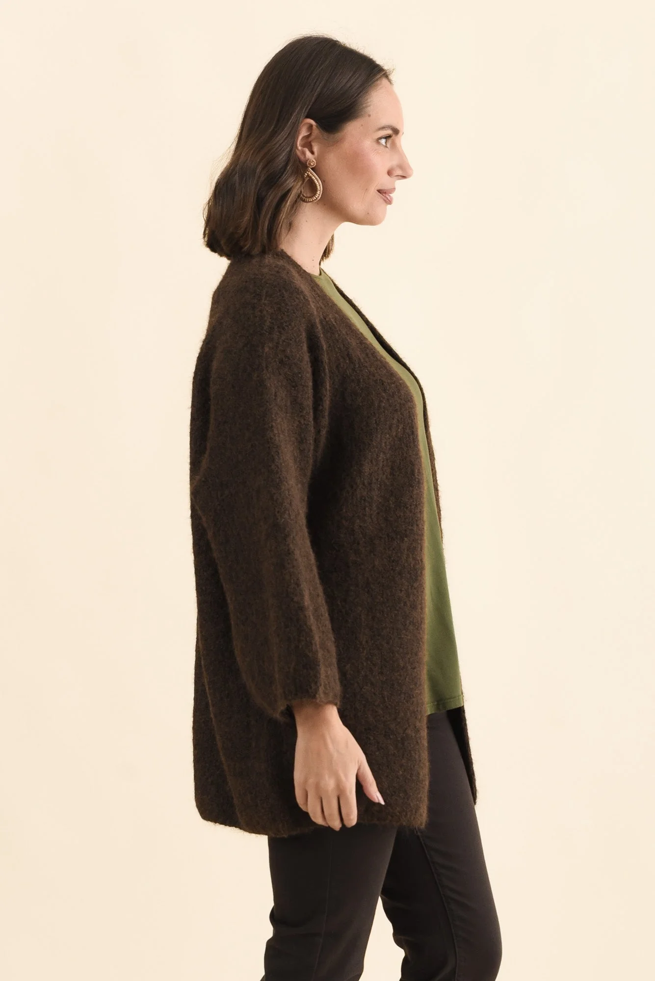 Pearson Chocolate Knit Cardigan - Image 3
