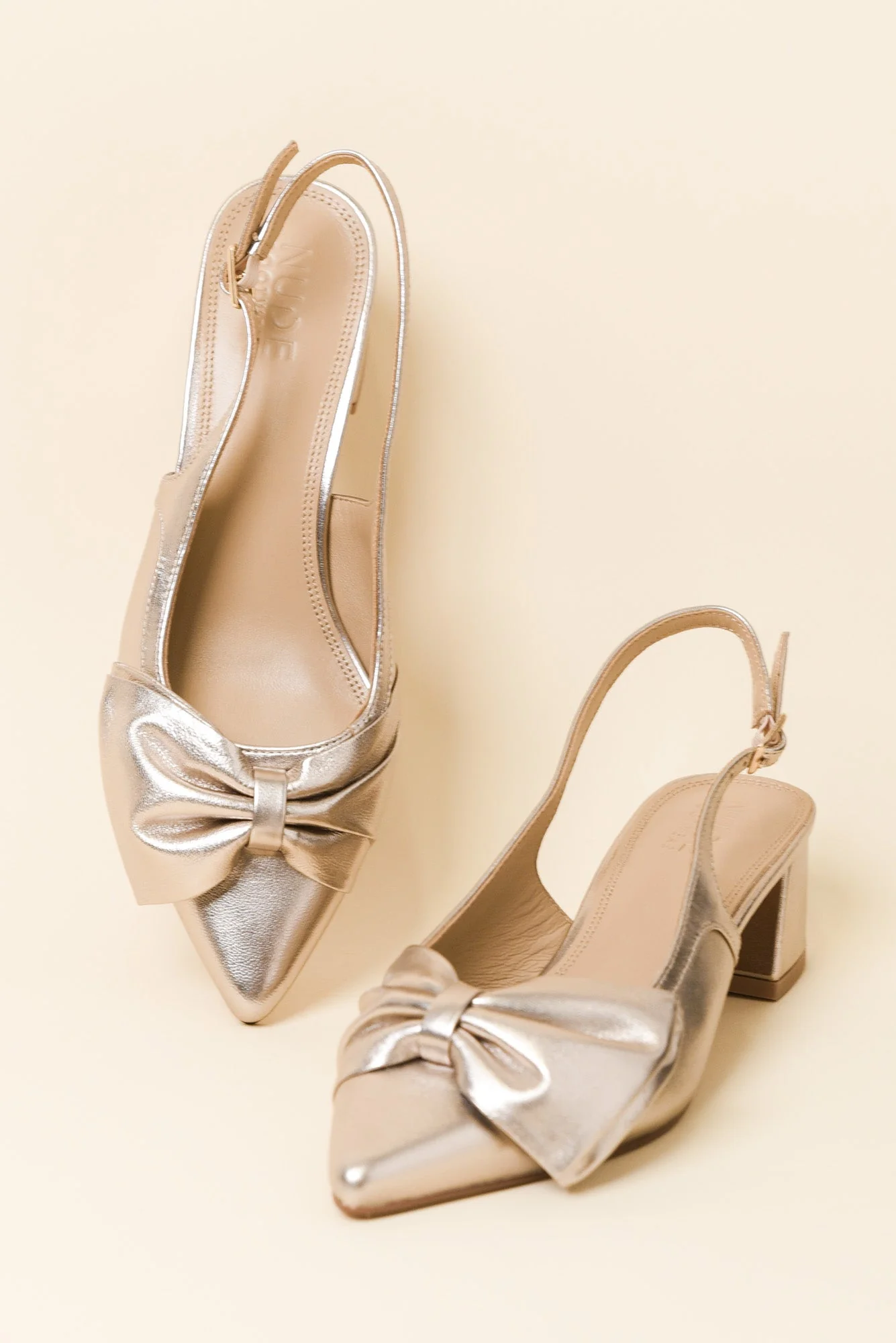 Perrie Rose Gold Leather Slingback Heel - Image 2
