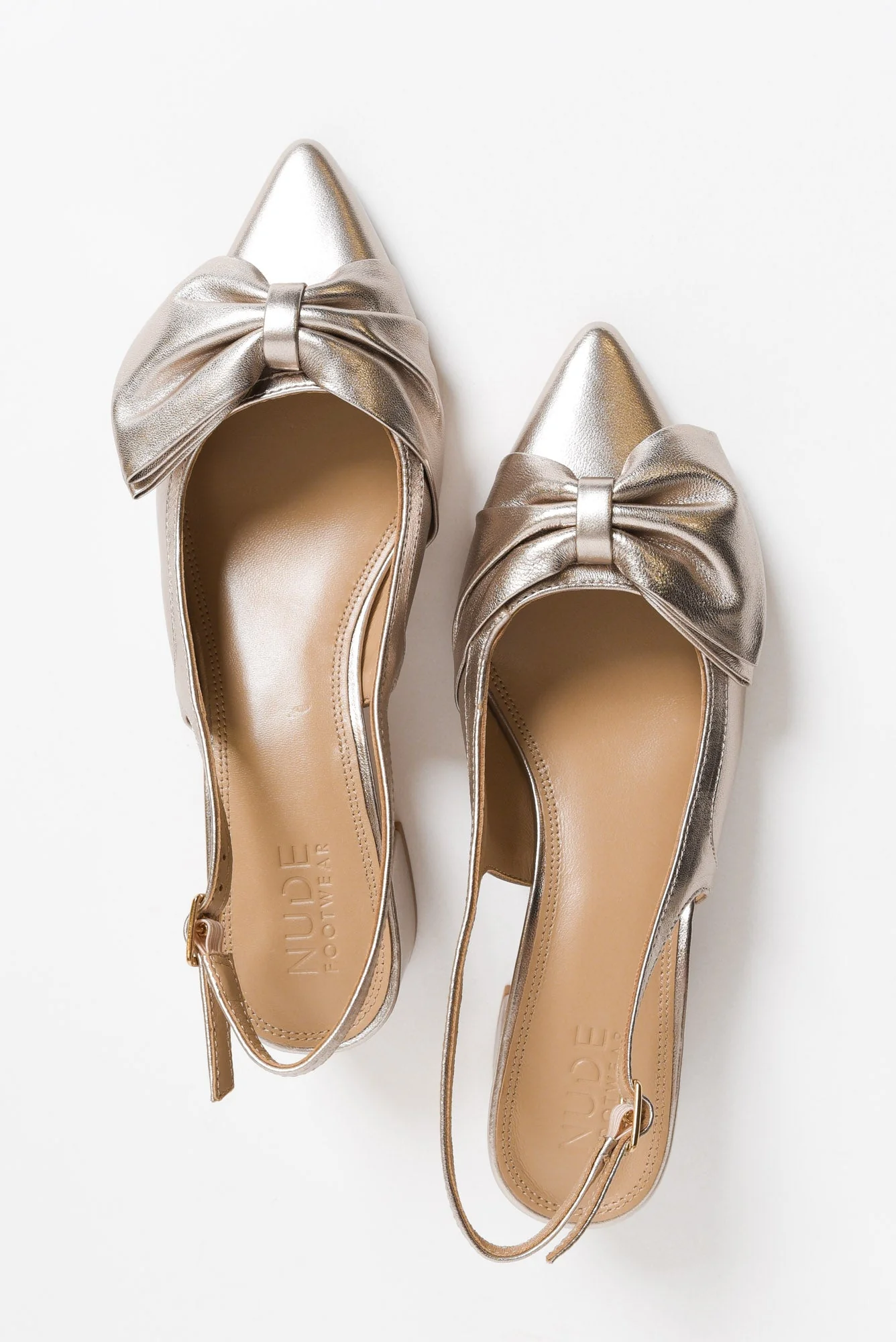 Perrie Rose Gold Leather Slingback Heel - Image 3