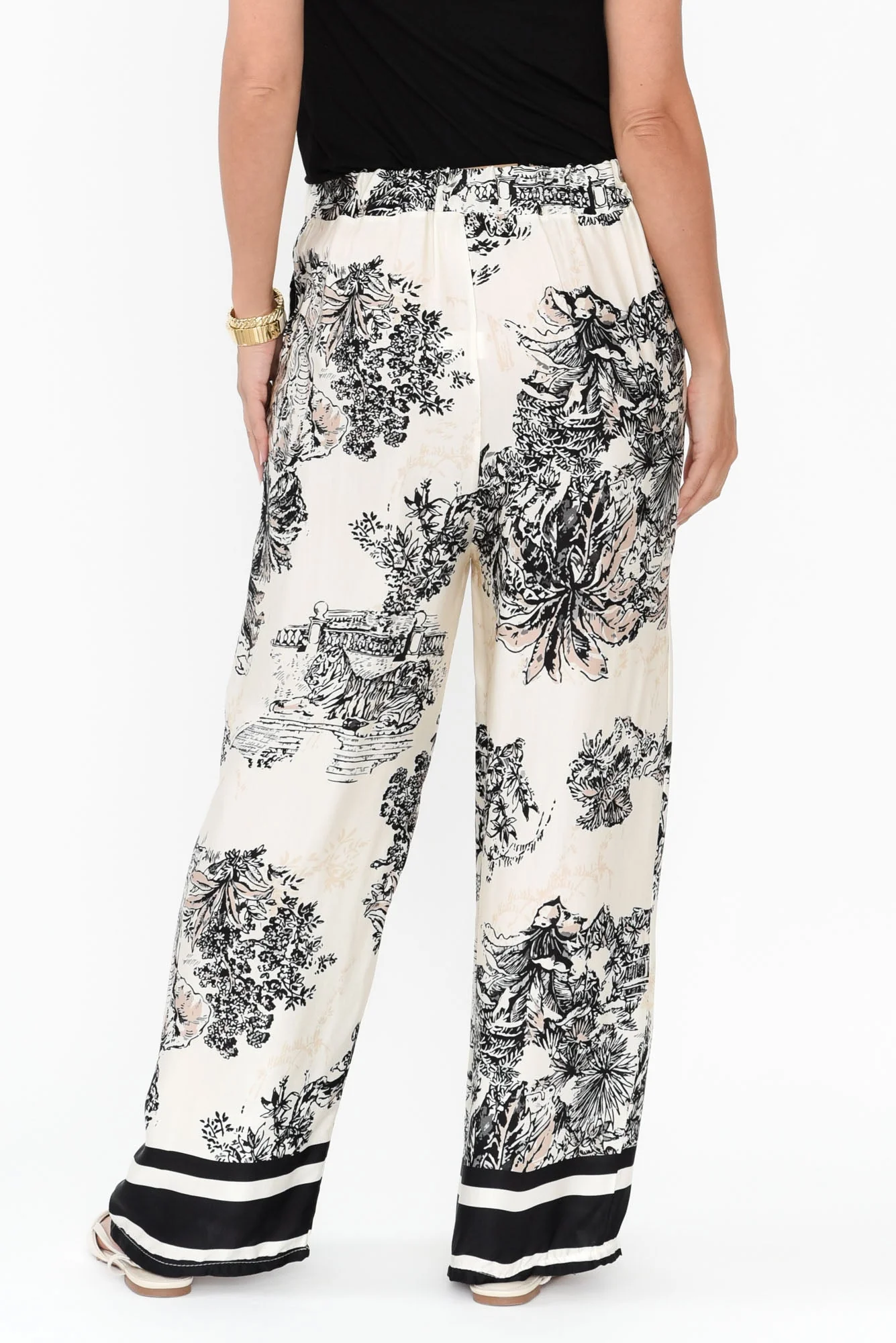 Persephone Natural Jungle Wide Leg Pants - Image 3