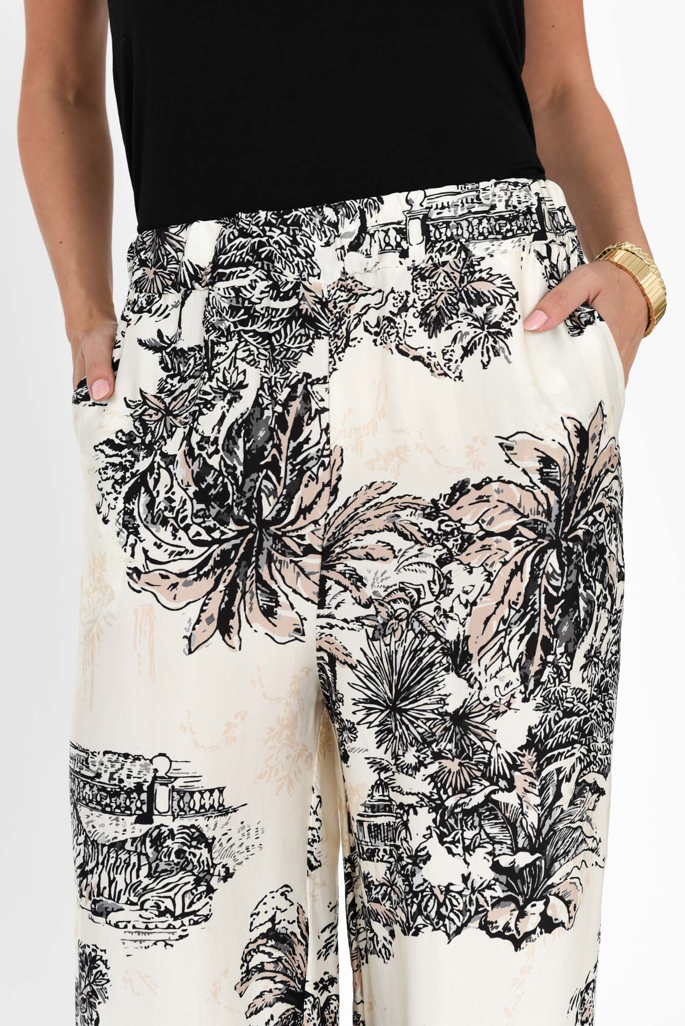 Persephone Natural Jungle Wide Leg Pants - Image 4