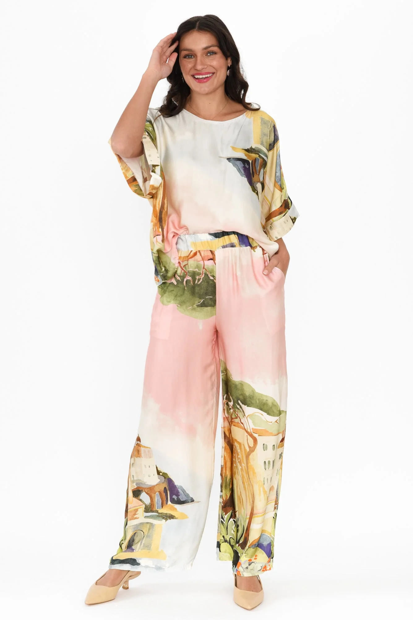 Persephone Pink Vista Wide Leg Pants - Image 2