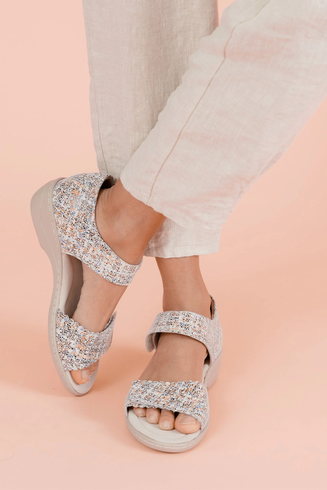 Petal Multi Leather Velcro Sandal - Image 2