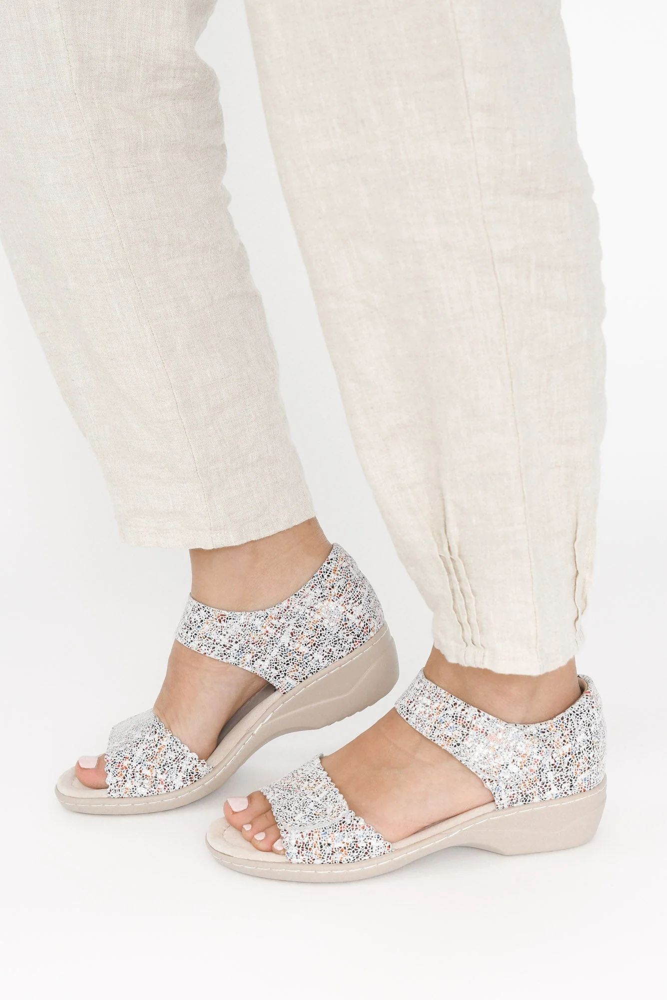 Petal Multi Leather Velcro Sandal - Image 6