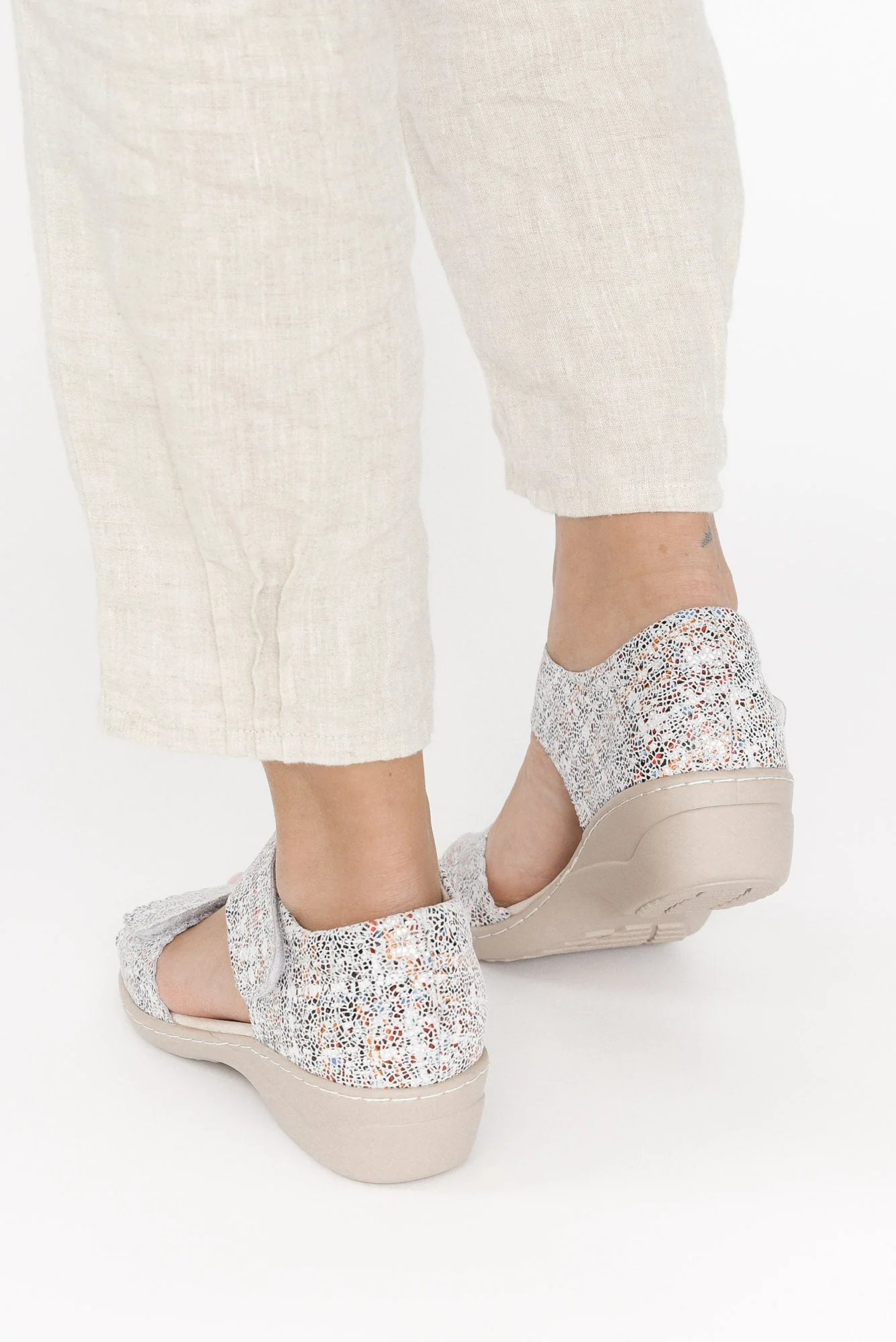 Petal Multi Leather Velcro Sandal - Image 7