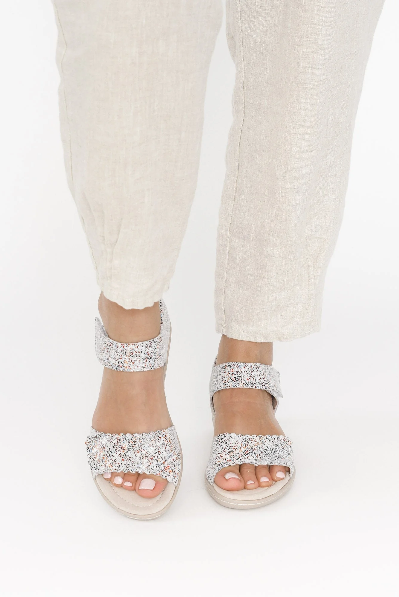 Petal Multi Leather Velcro Sandal - Image 8