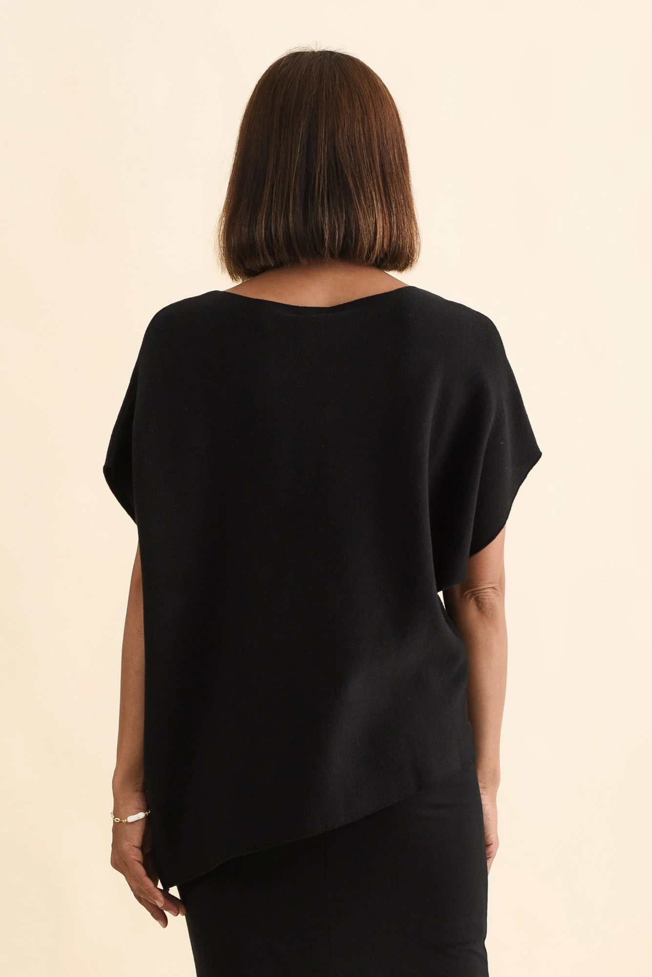 Petra Black Cotton Blend Knit Top - Image 4