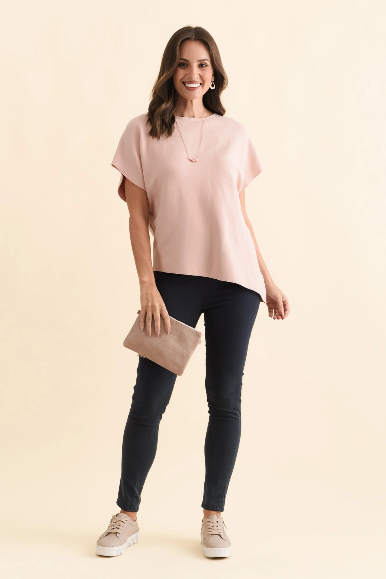 Petra Blush Cotton Blend Knit Top - Image 3