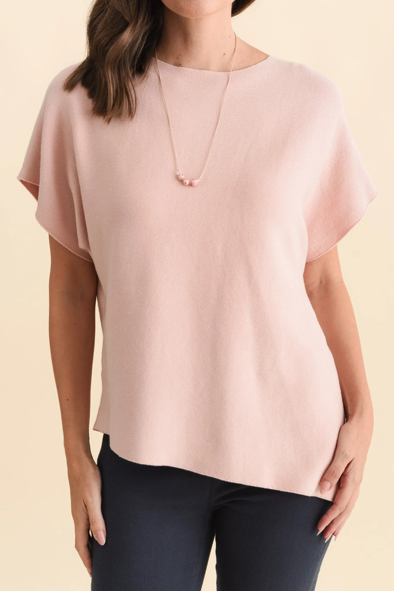 Petra Blush Cotton Blend Knit Top - Image 6