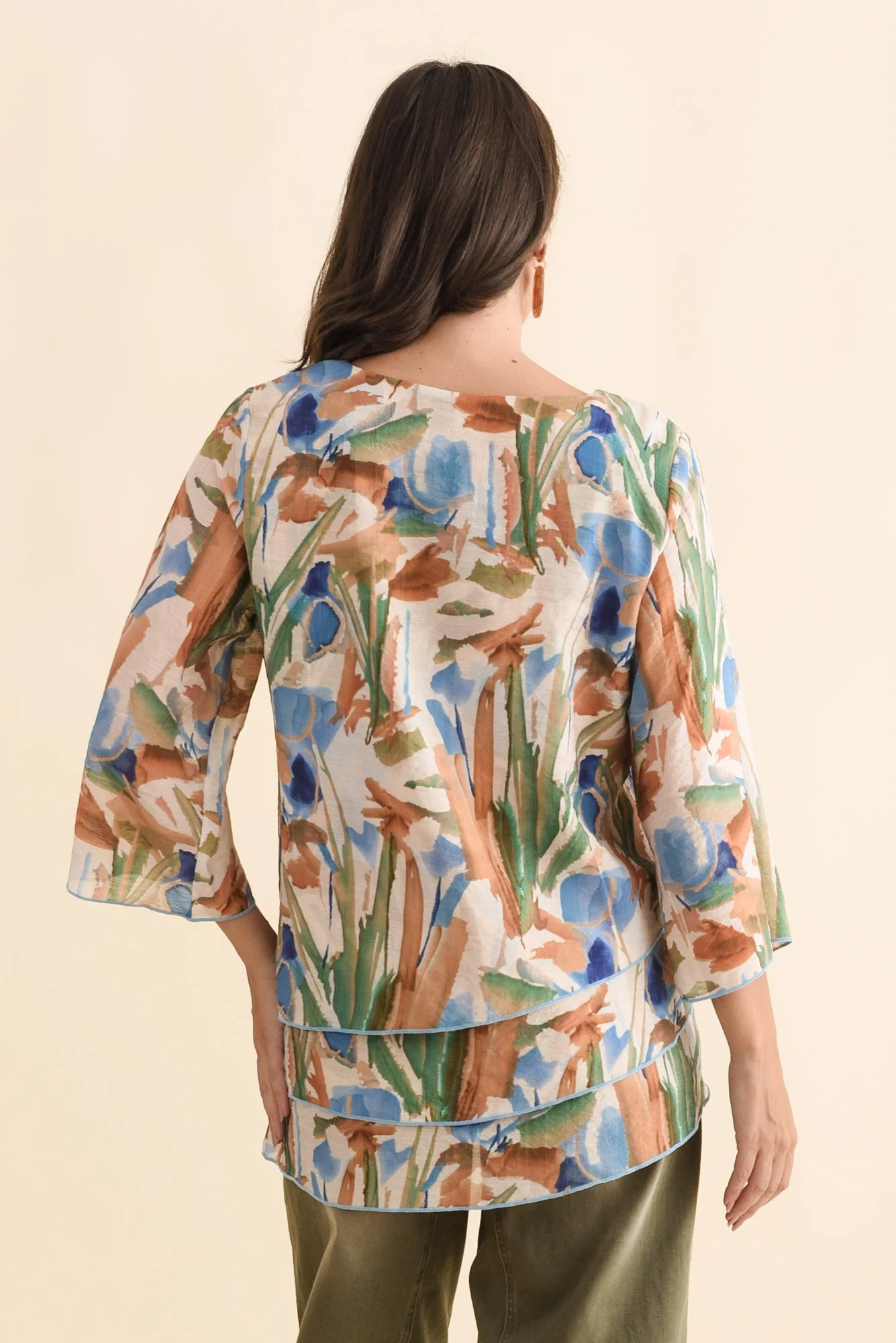 Phil Blue Watercolour Layered Top - Image 4