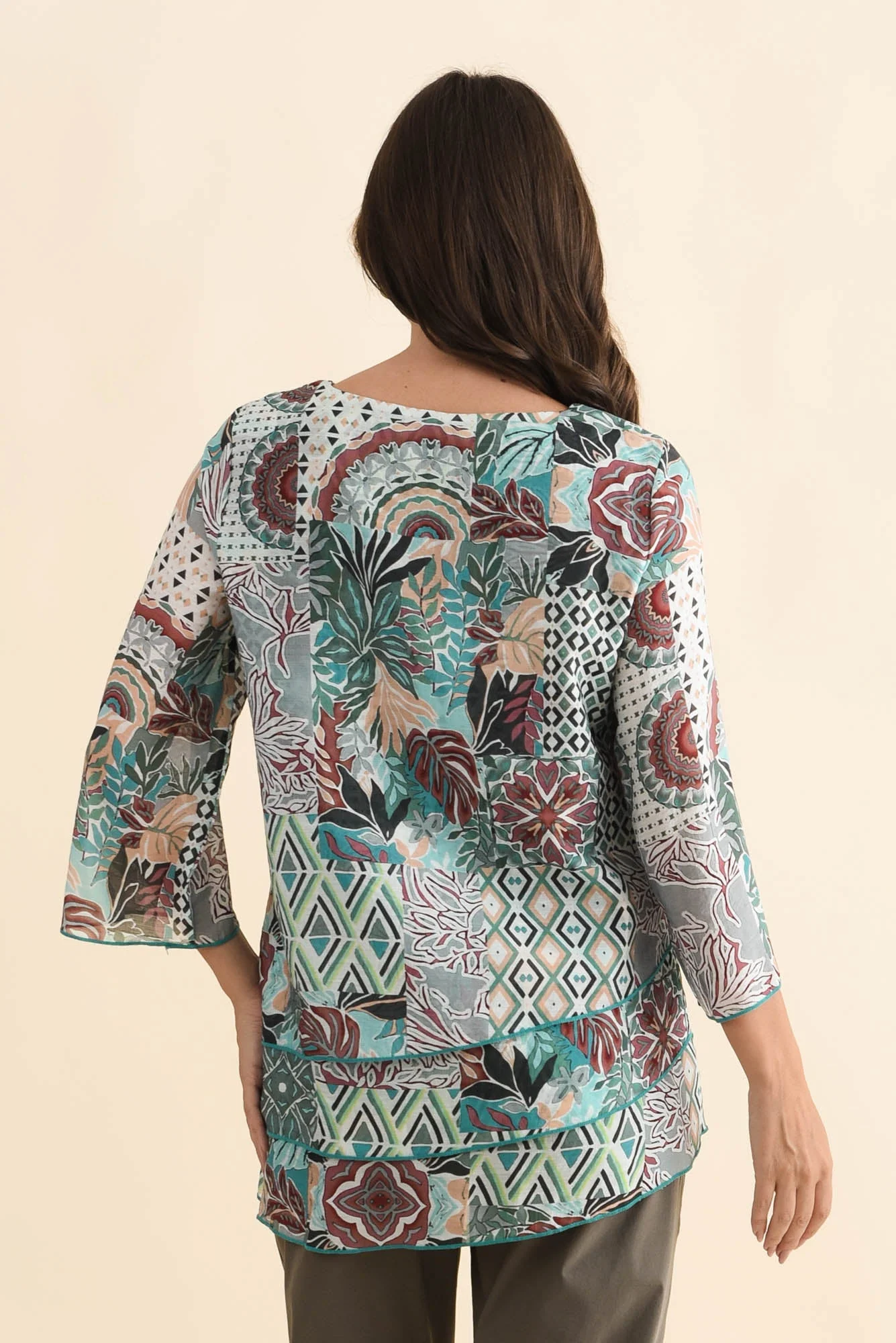 Phil Teal Leaf Layered Top - Image 4