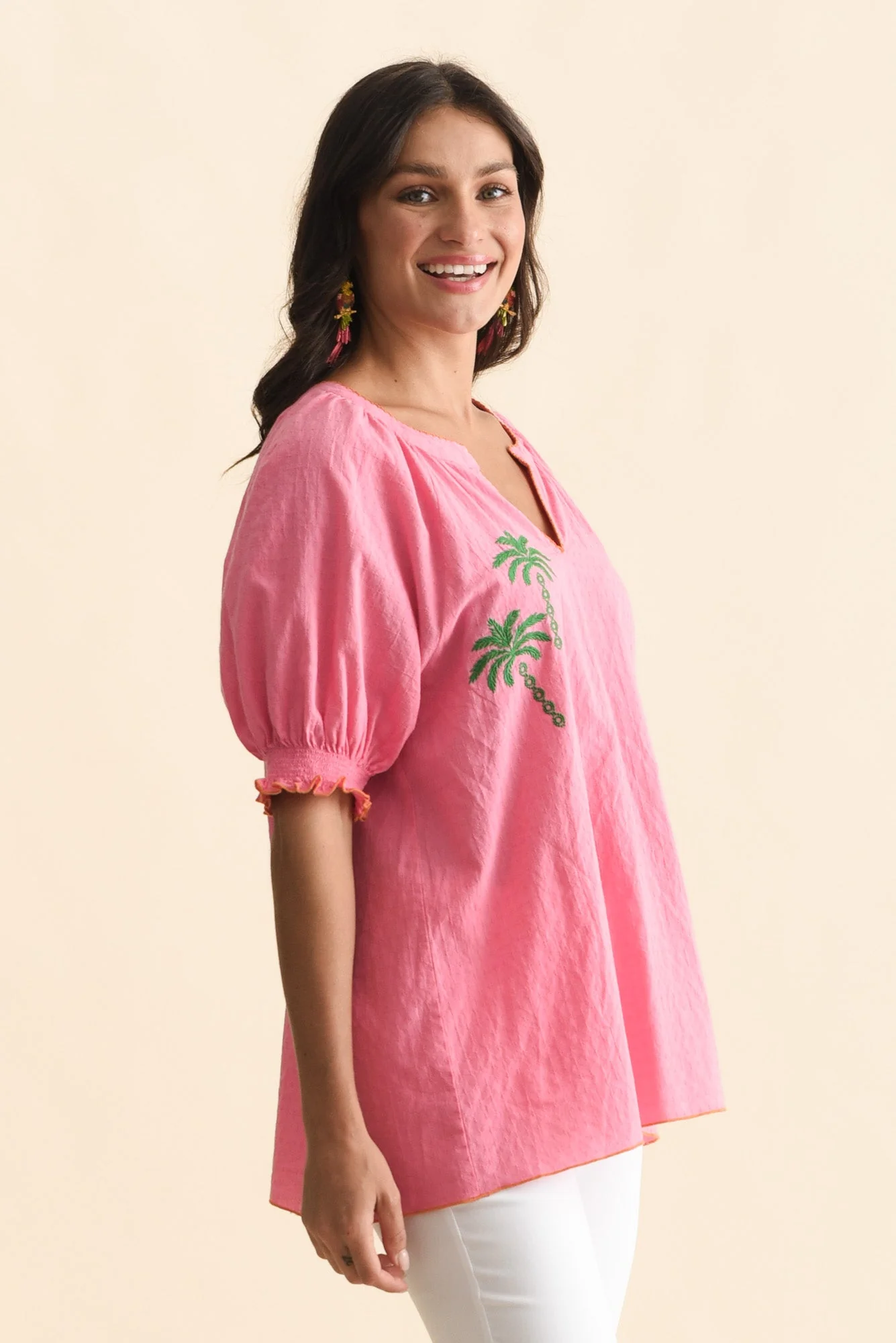 Pina Pink Tropical Cotton Top - Image 4