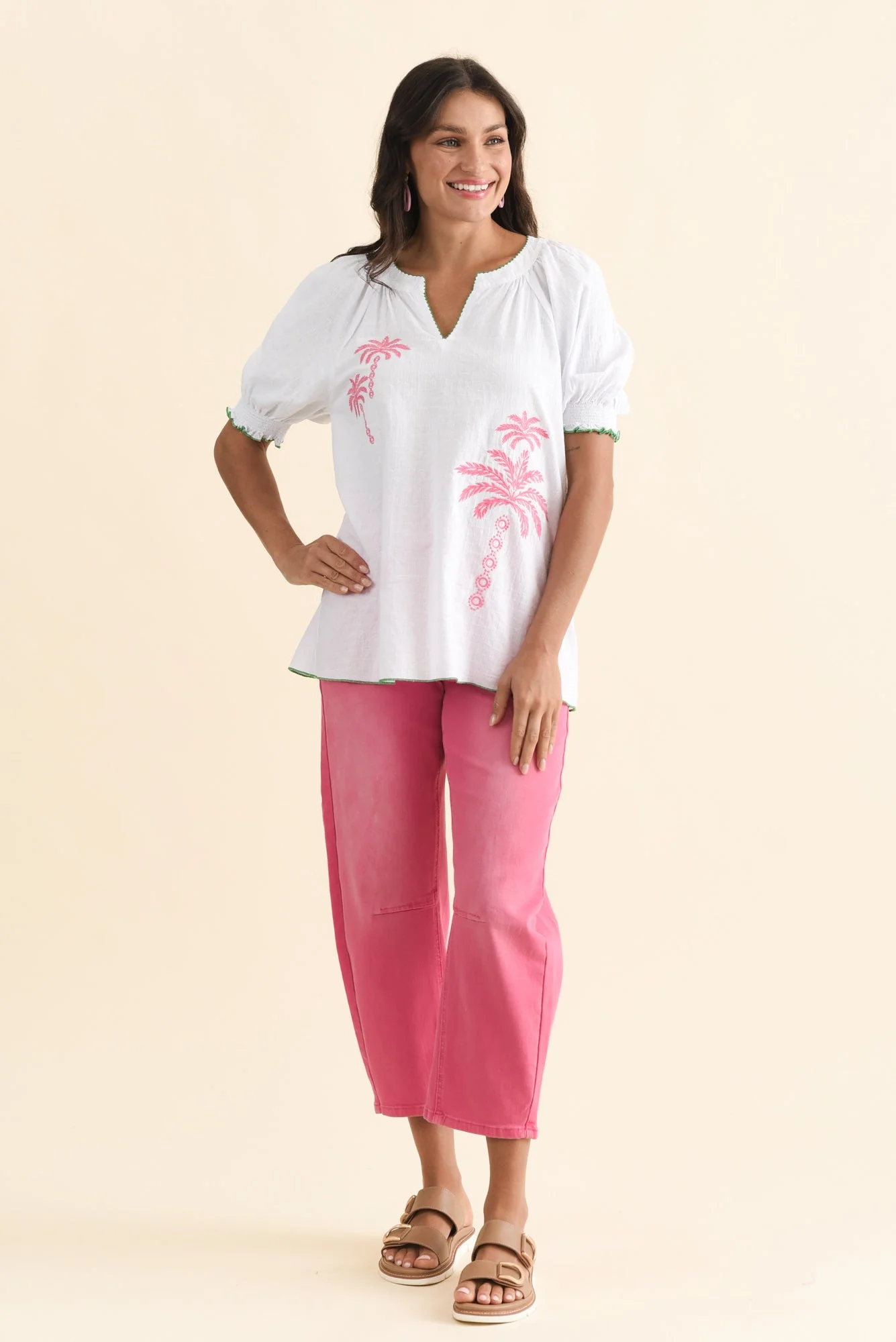 Pina White Tropical Cotton Top - Image 6