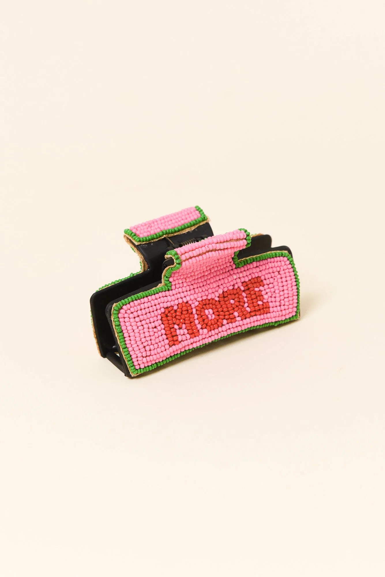 Pink Amore Beaded Claw Clip - Image 2