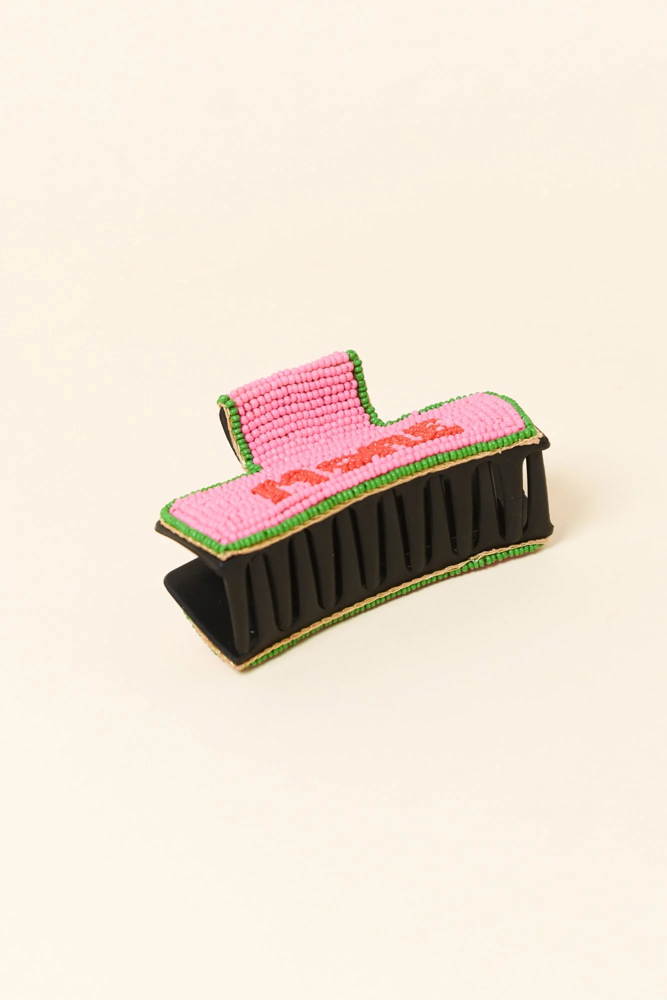 Pink Amore Beaded Claw Clip - Image 3