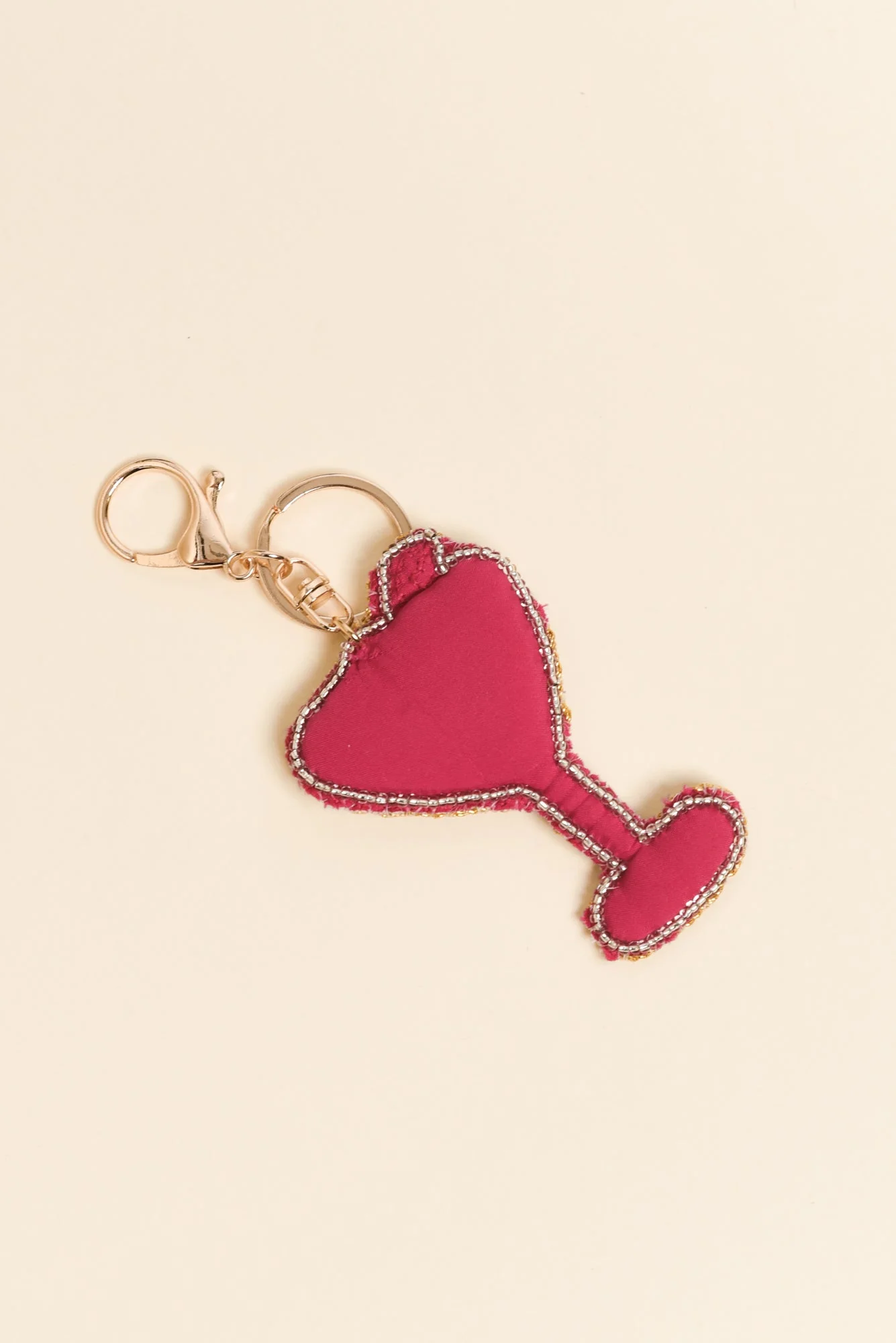Pink Cocktail Beaded Keychain - Image 2