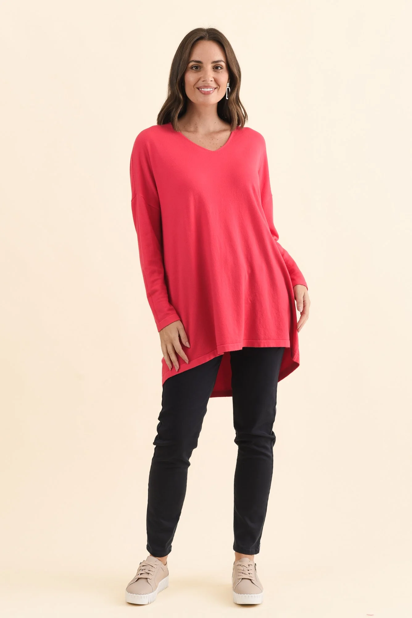 Piper Berry V Neck Knit Jumper - Image 6