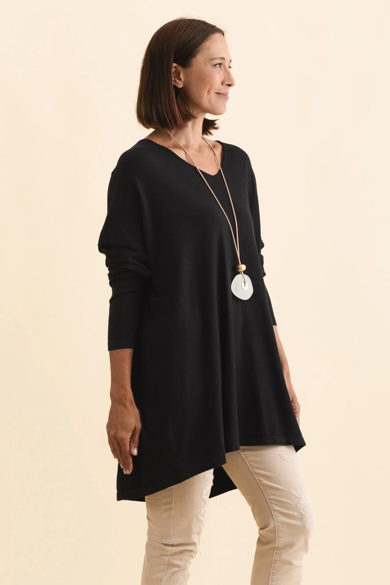 Piper Black V Neck Knit Sweater - Image 4