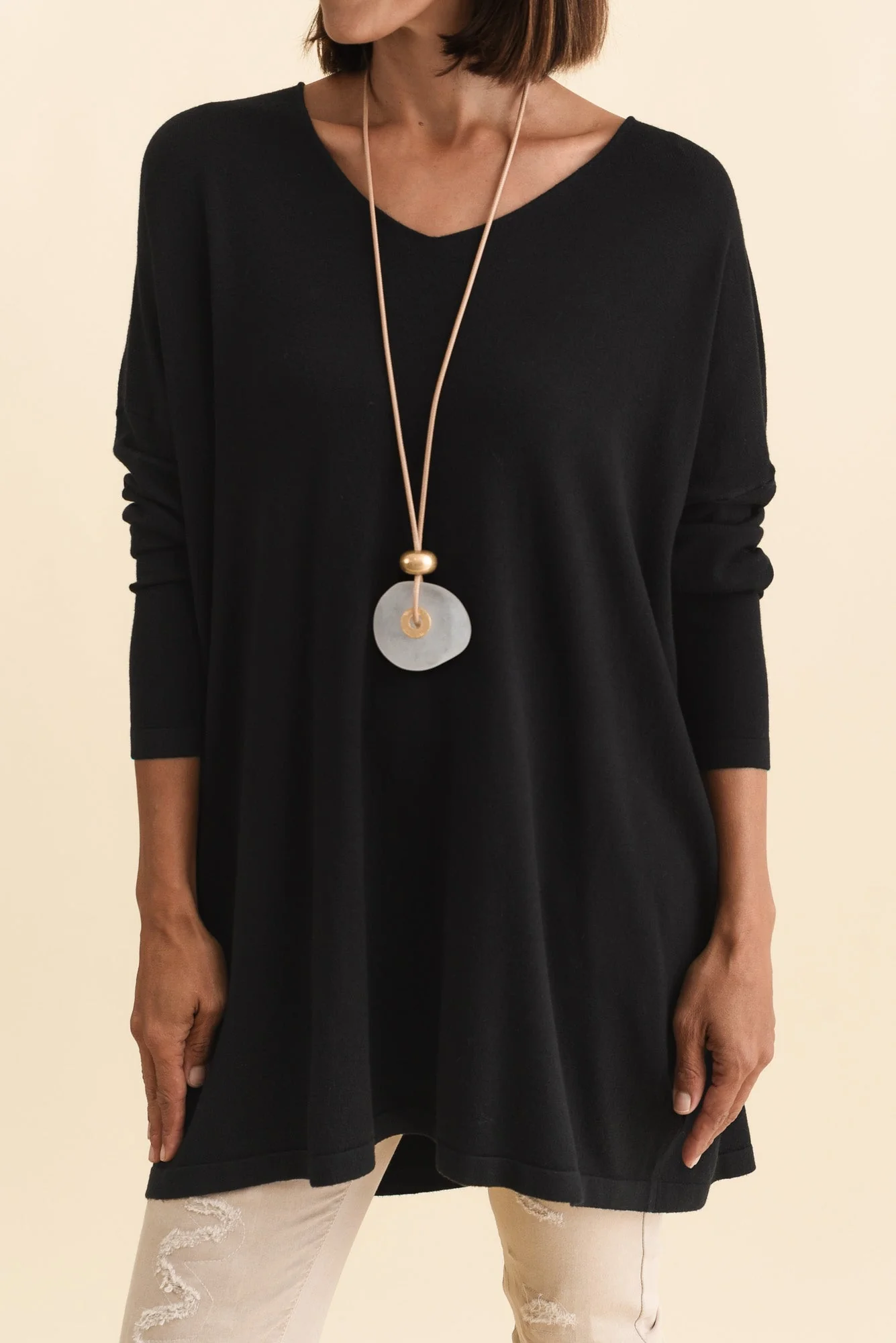 Piper Black V Neck Knit Sweater - Image 6