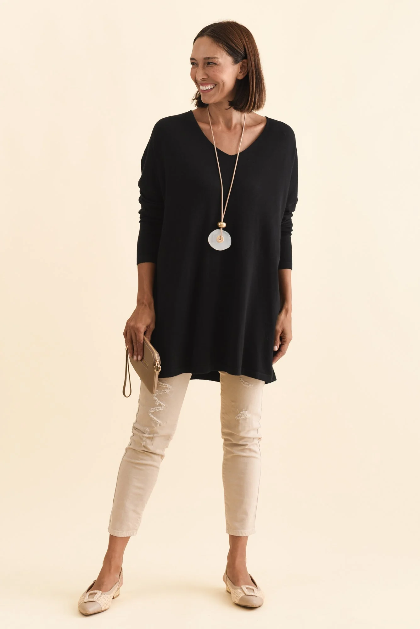 Piper Black V Neck Knit Sweater - Image 7