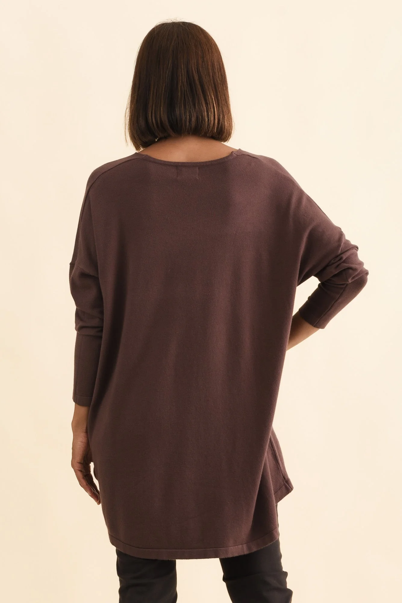 Piper Brown V Neck Knit Jumper - Image 4