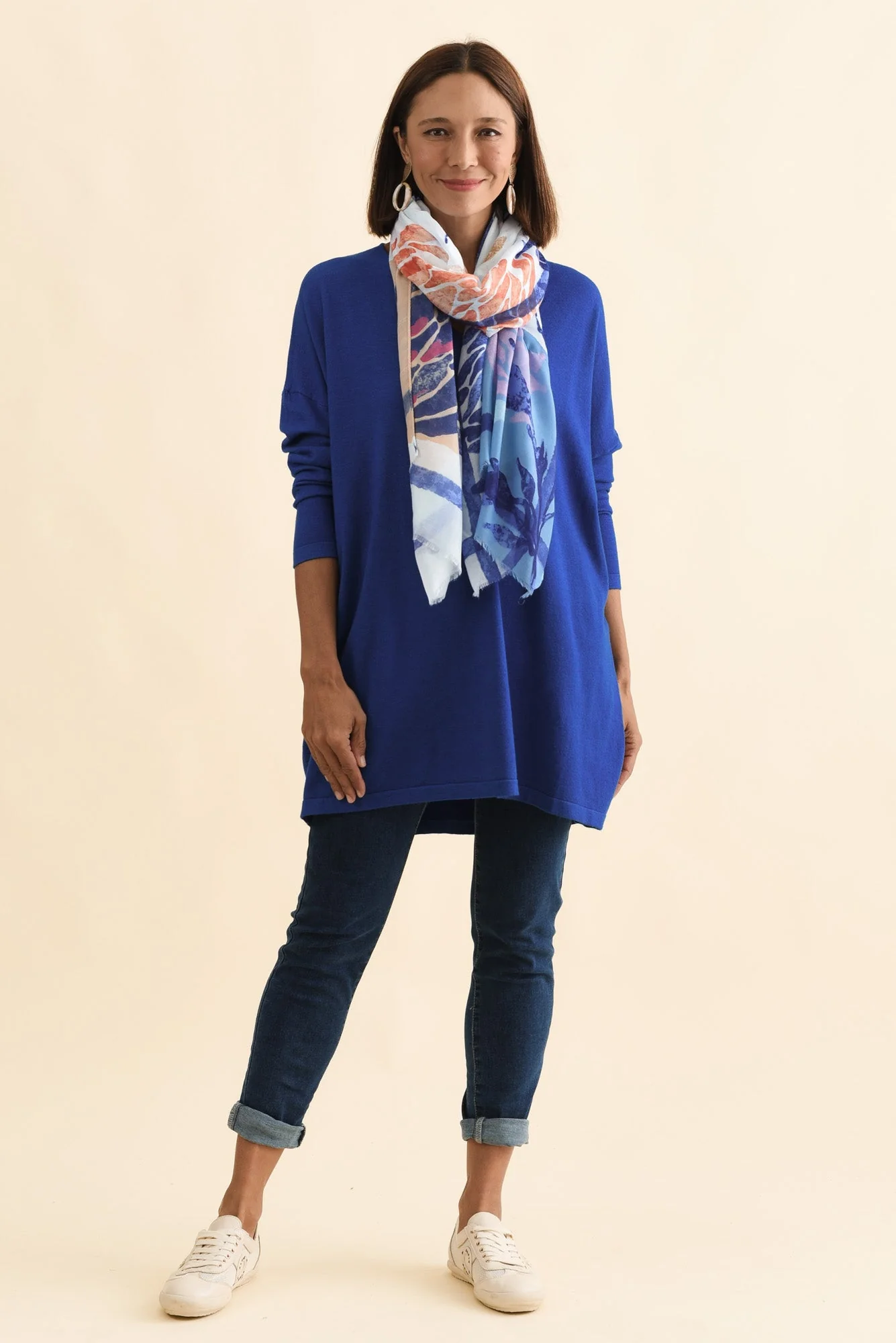 Piper Cobalt V Neck Knit Jumper - Image 2