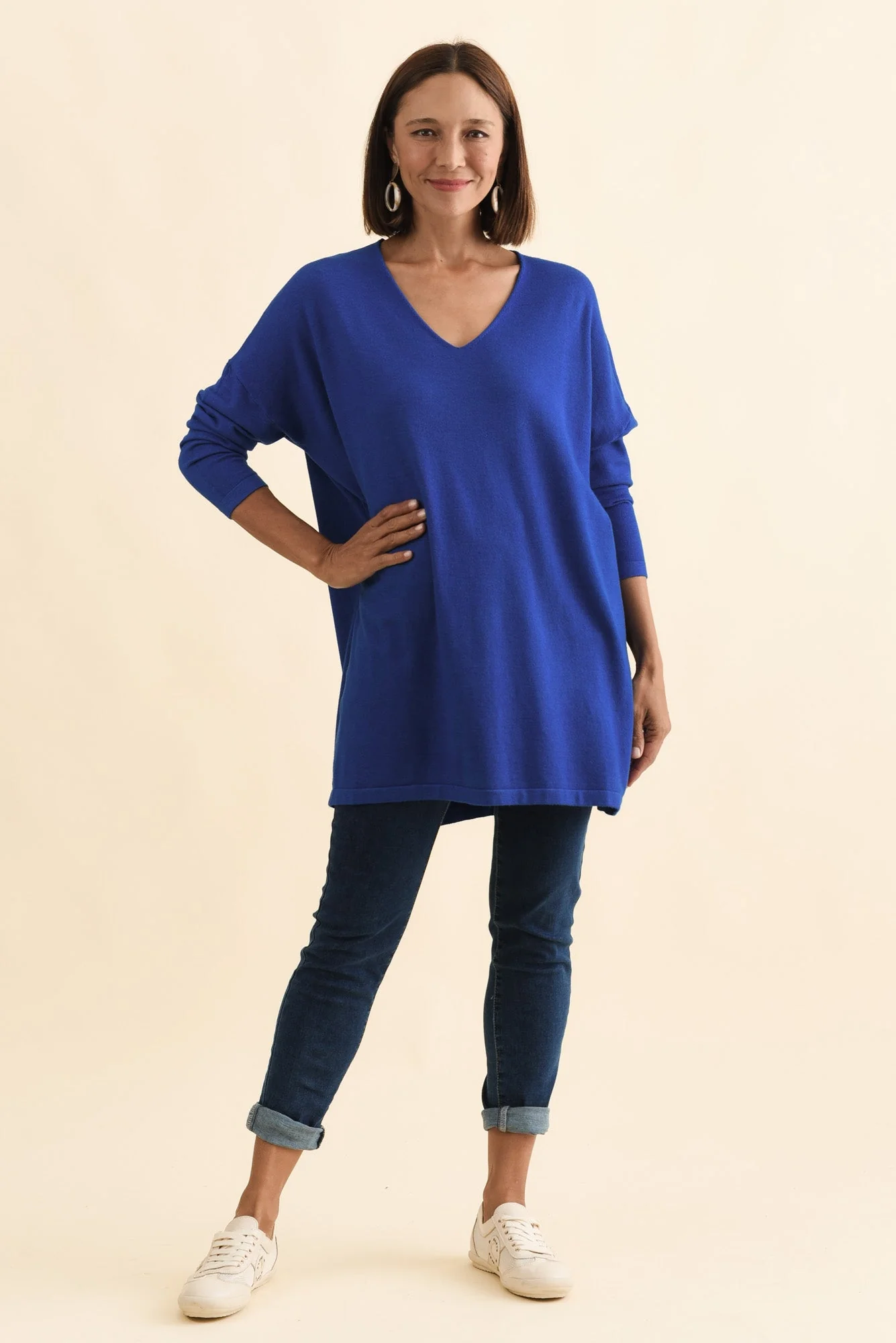 Piper Cobalt V Neck Knit Jumper - Image 6