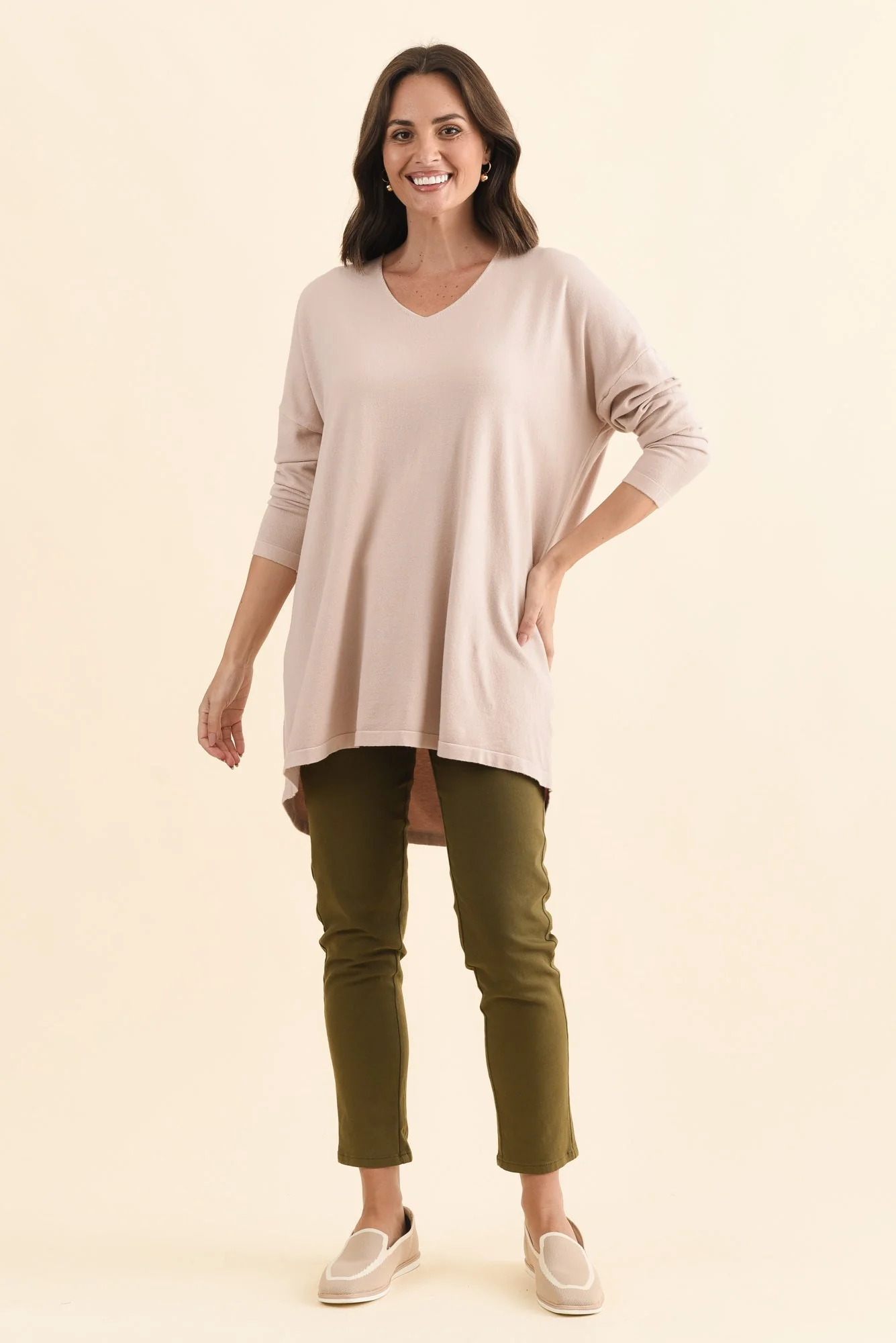 Piper Light Pink V Neck Knit Jumper - Image 6