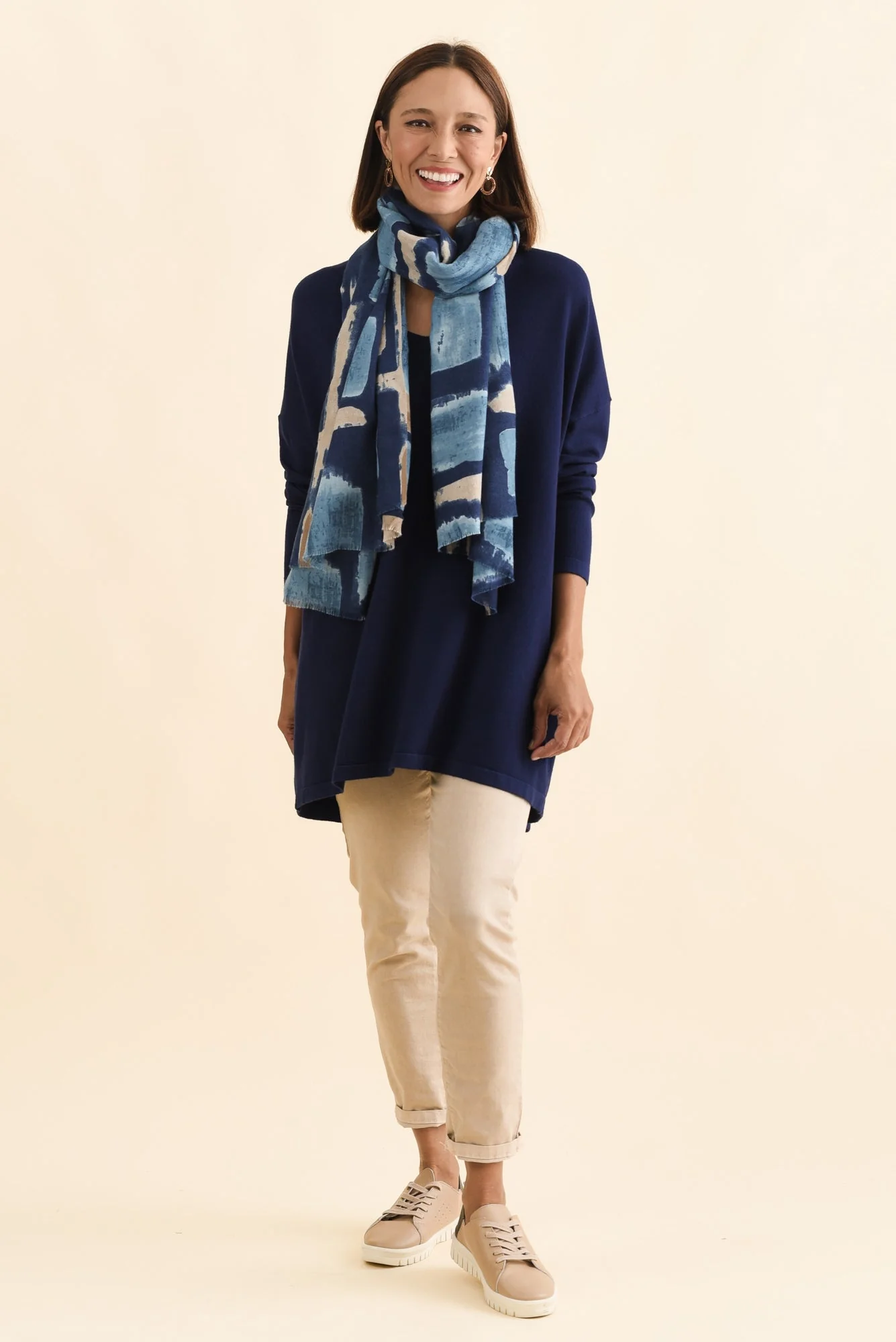 Piper Navy V Neck Knit Jumper - Image 2