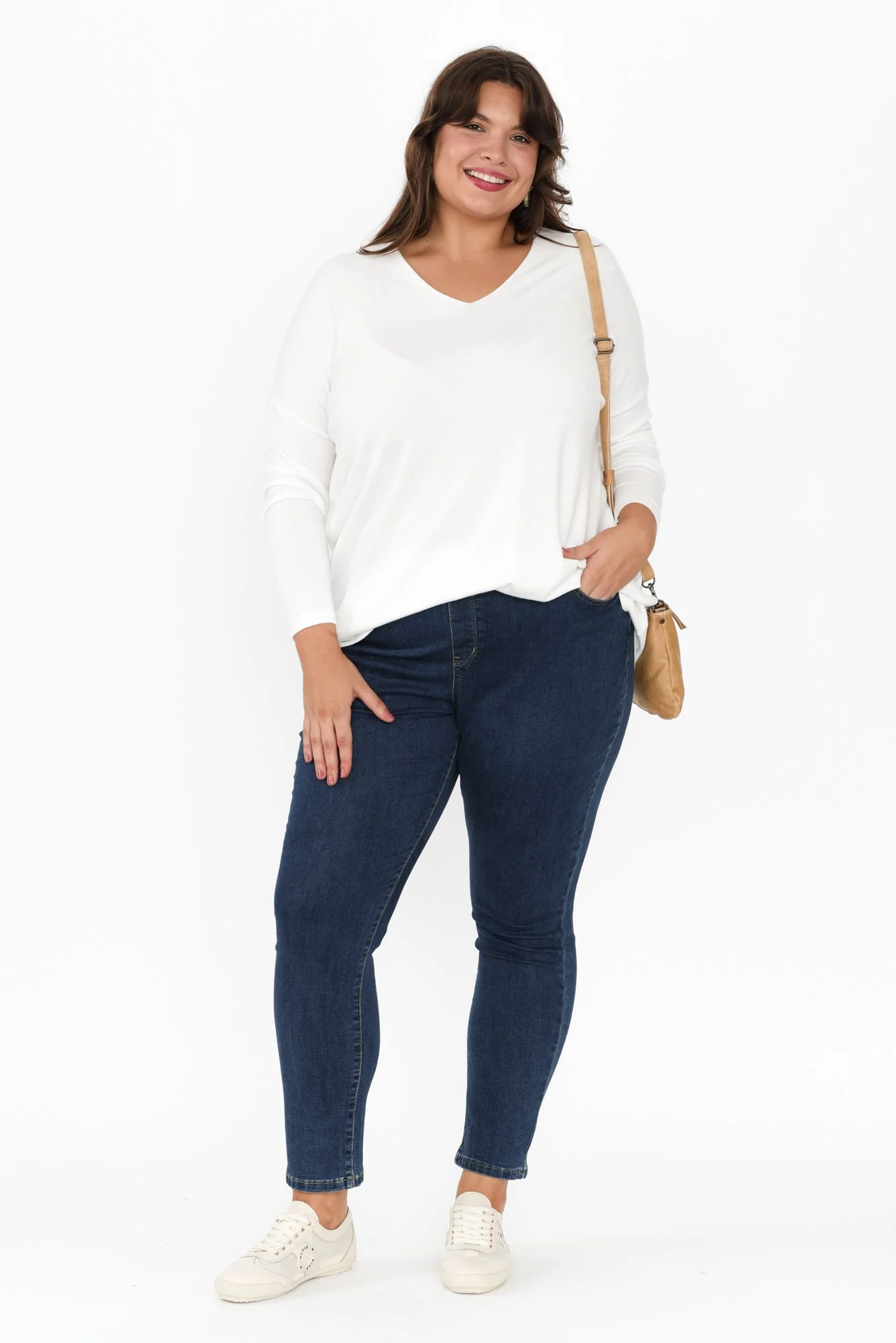 Piper White V Neck Knit Sweater - Image 13
