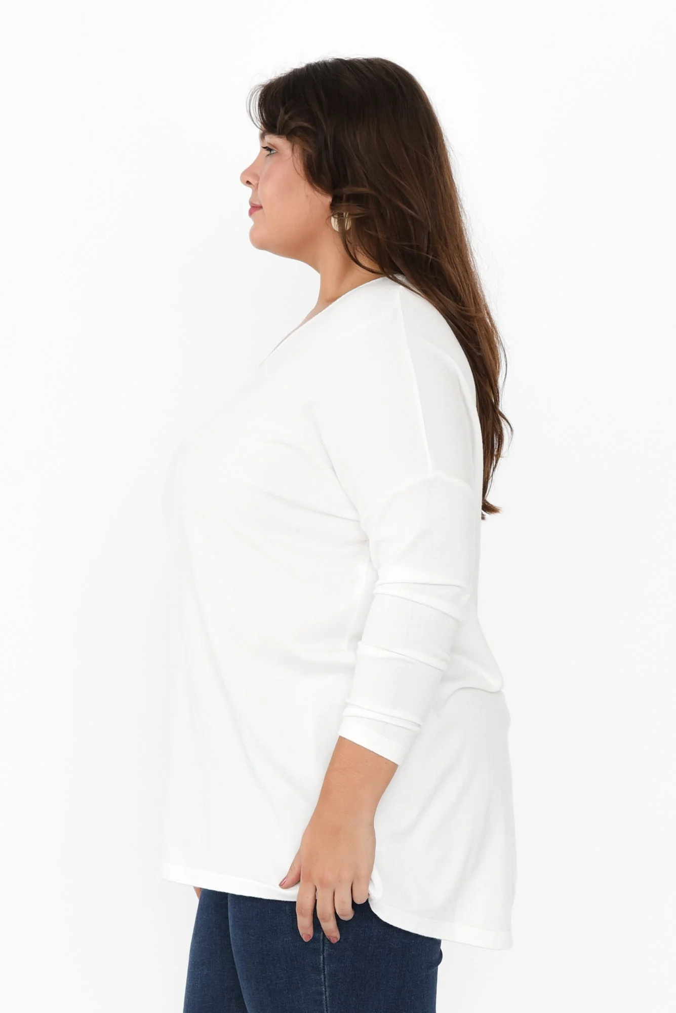 Piper White V Neck Knit Sweater - Image 14