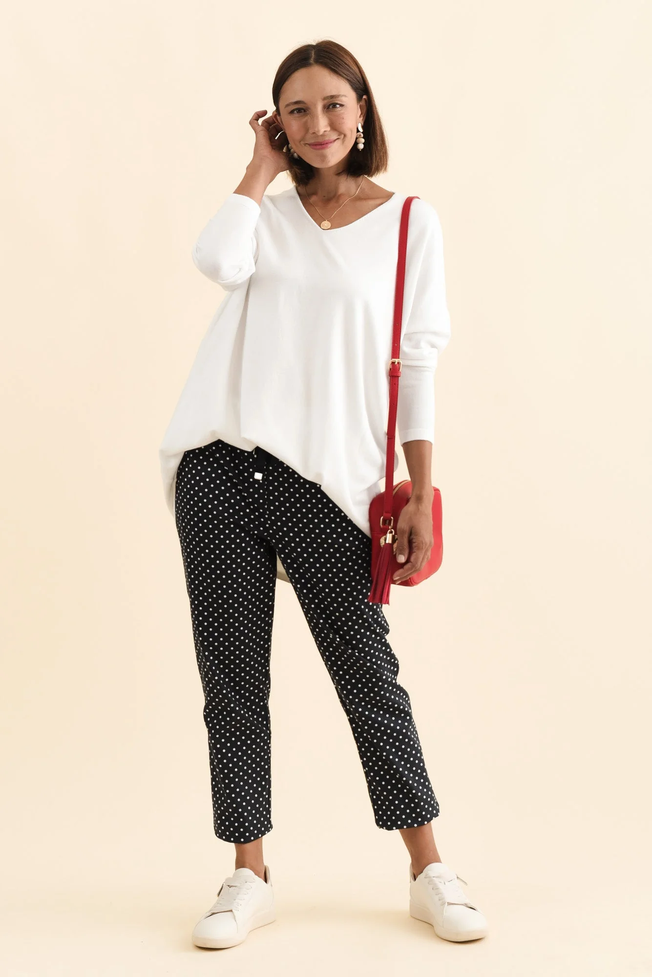 Piper White V Neck Knit Sweater - Image 3