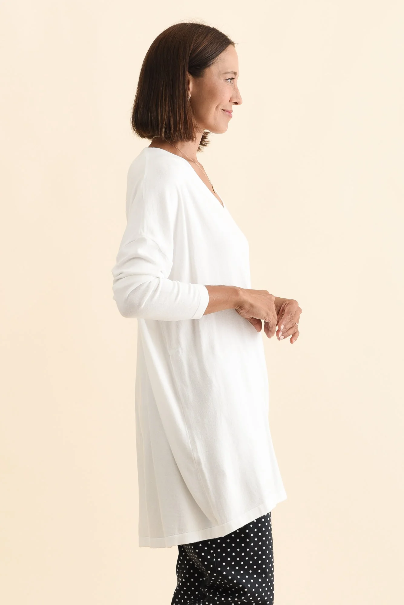 Piper White V Neck Knit Sweater - Image 4