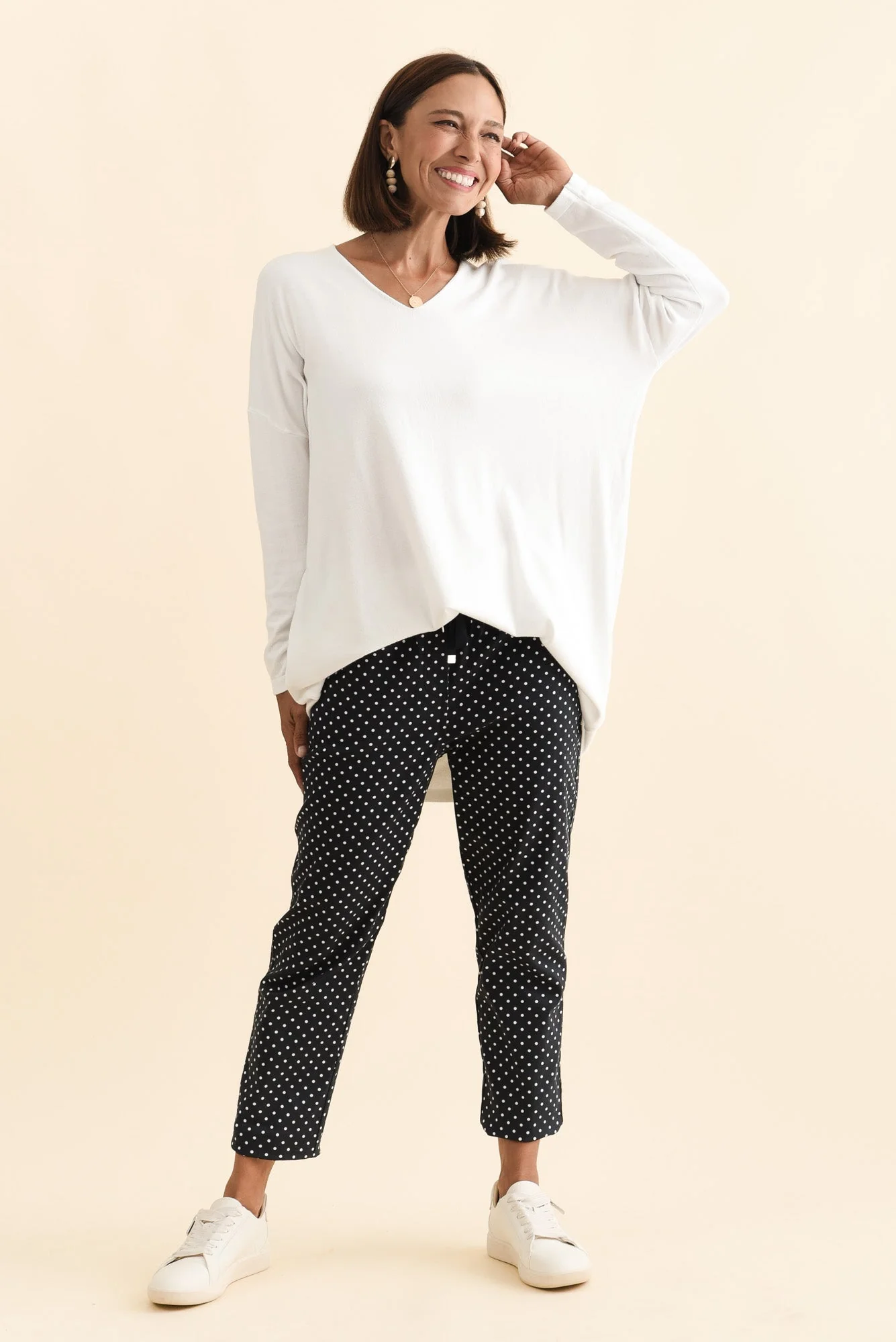 Piper White V Neck Knit Sweater - Image 7