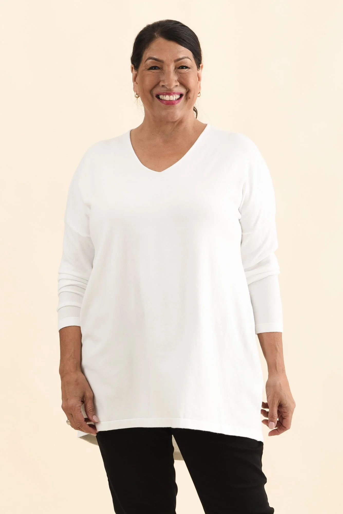 Piper White V Neck Knit Sweater - Image 8