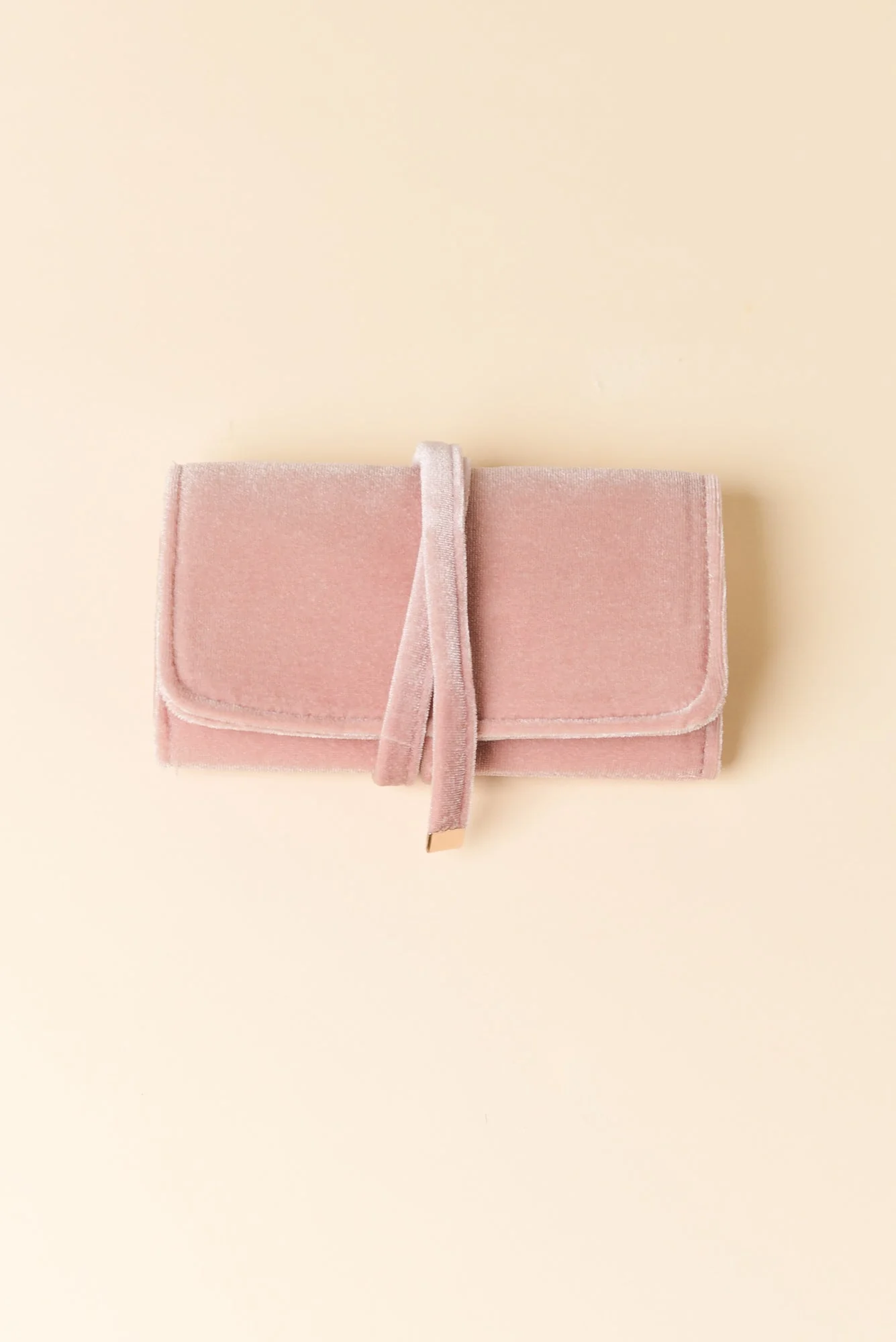 Pisa Pink Velvet Jewellery Wallet - Image 3