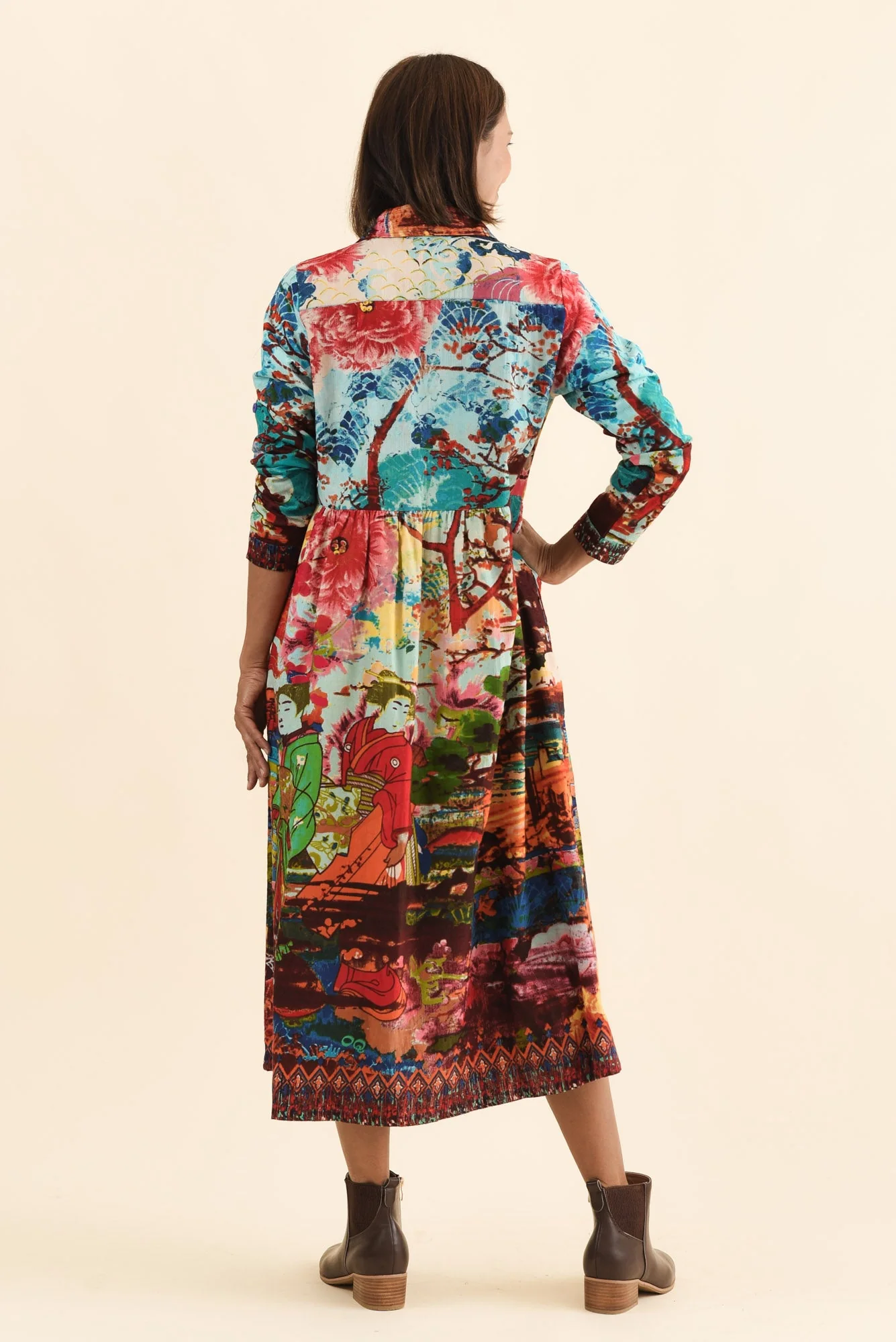 Platt Red Garden Pocket Shirt Dress - Image 4