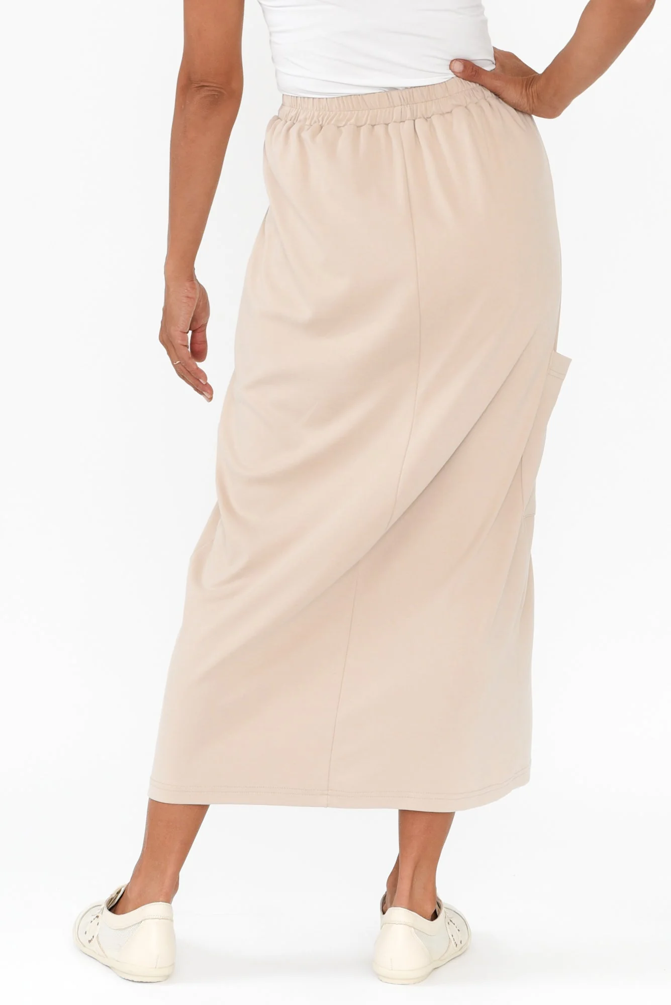 Polly Beige Wrap Pocket Skirt - Image 5