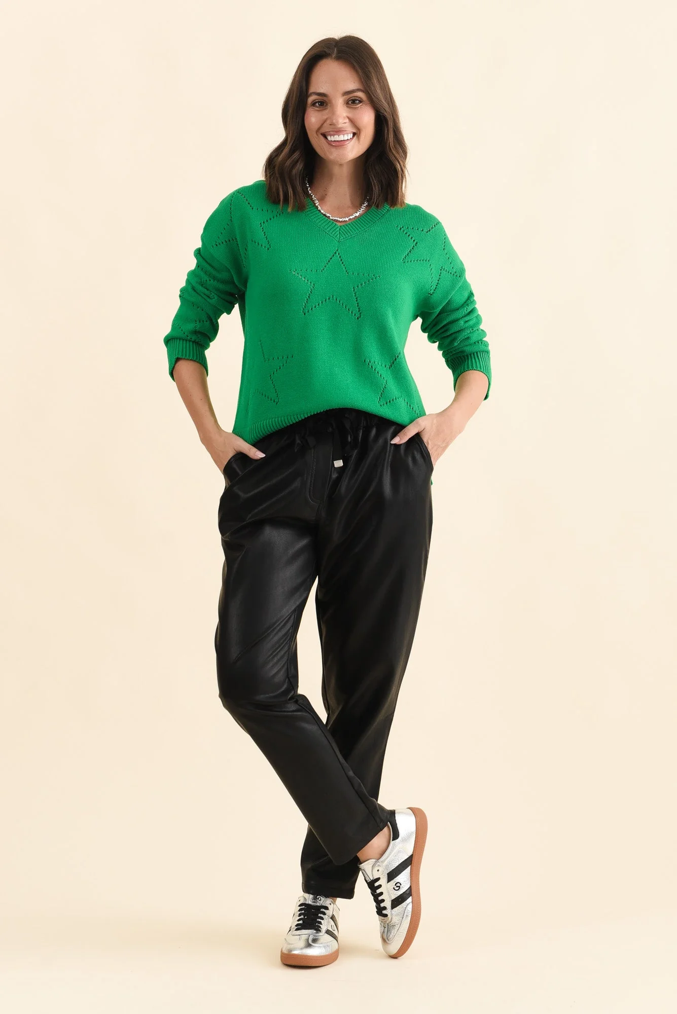 Poppy Black Faux Leather Pants - Image 2