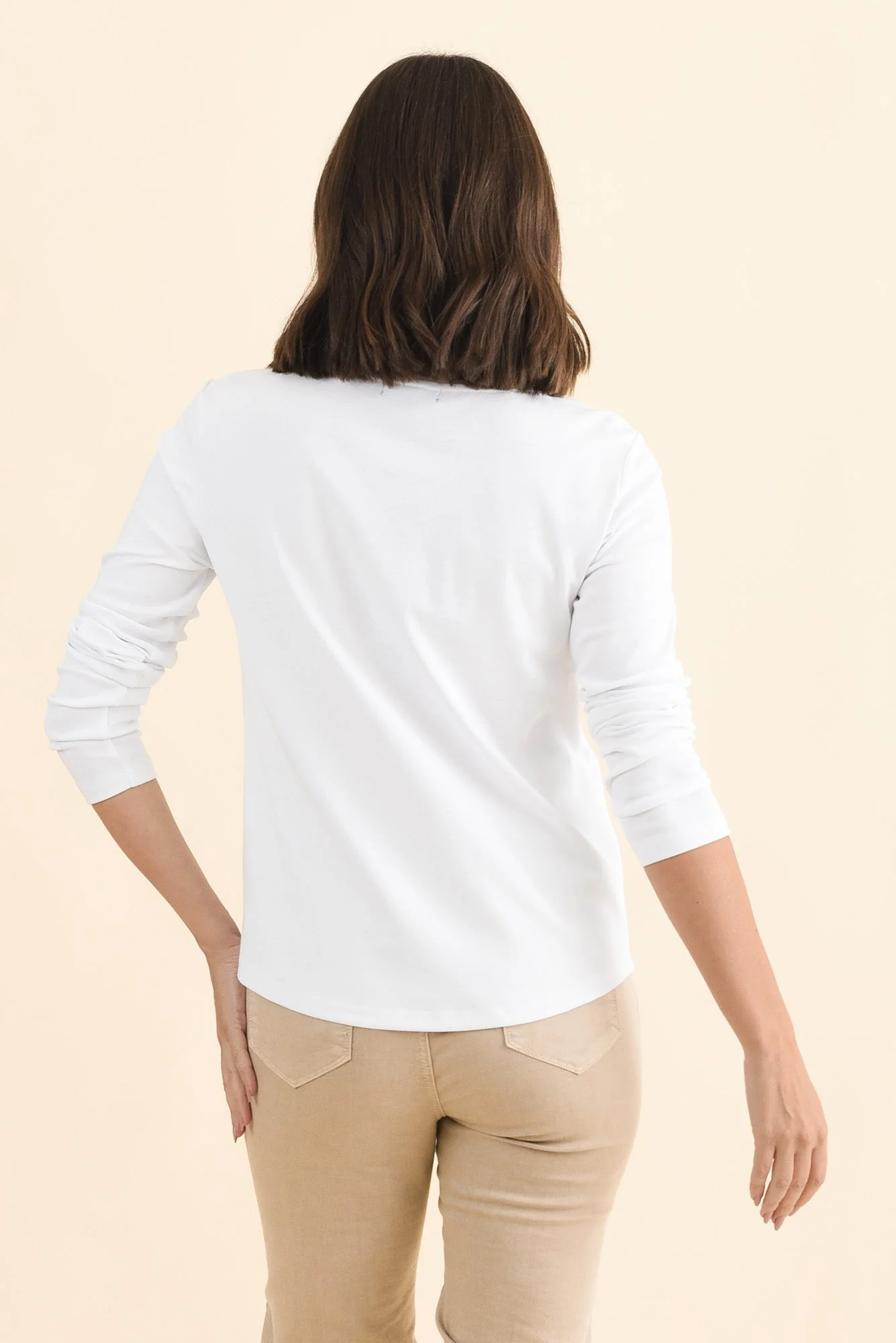 Porter White Cotton Long Sleeve Top - Image 4