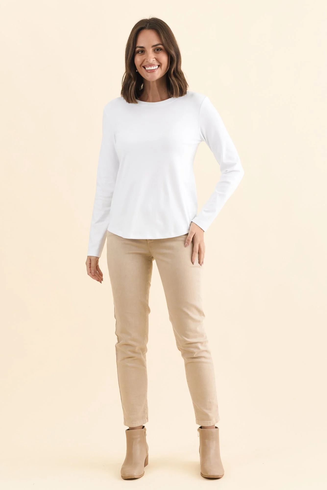 Porter White Cotton Long Sleeve Top - Image 6