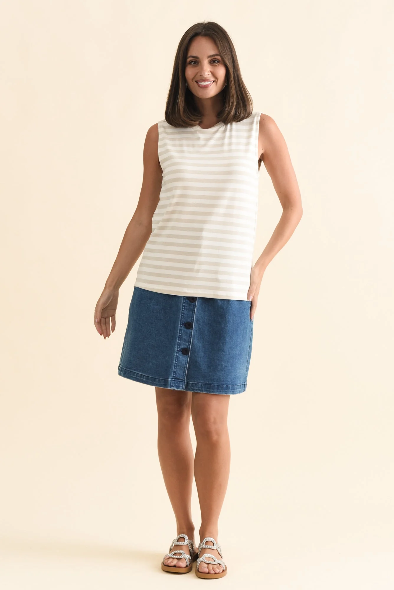 Positano Gold Stripe Tank - Image 2