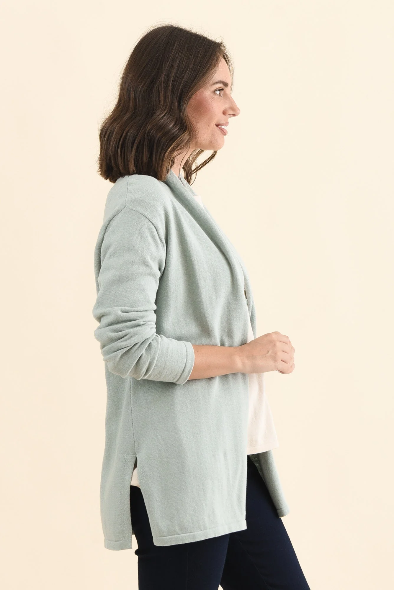 Primrose Mint Cotton Drape Cardigan - Image 4