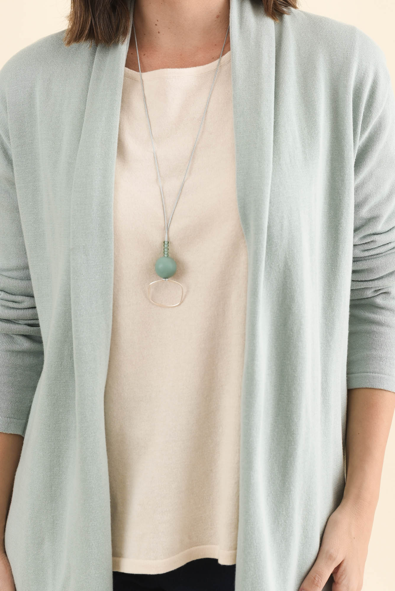 Primrose Mint Cotton Drape Cardigan - Image 6