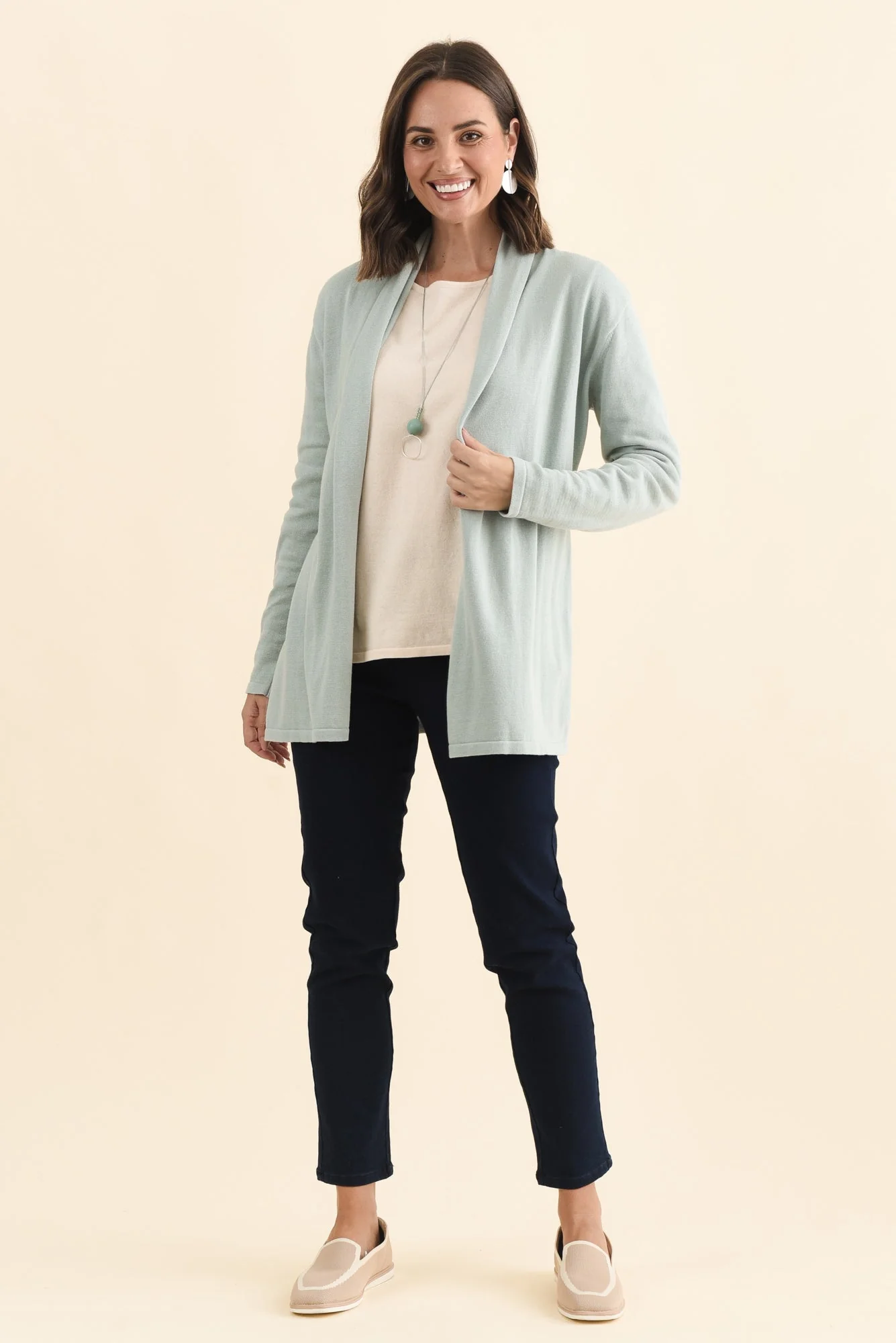 Primrose Mint Cotton Drape Cardigan - Image 7