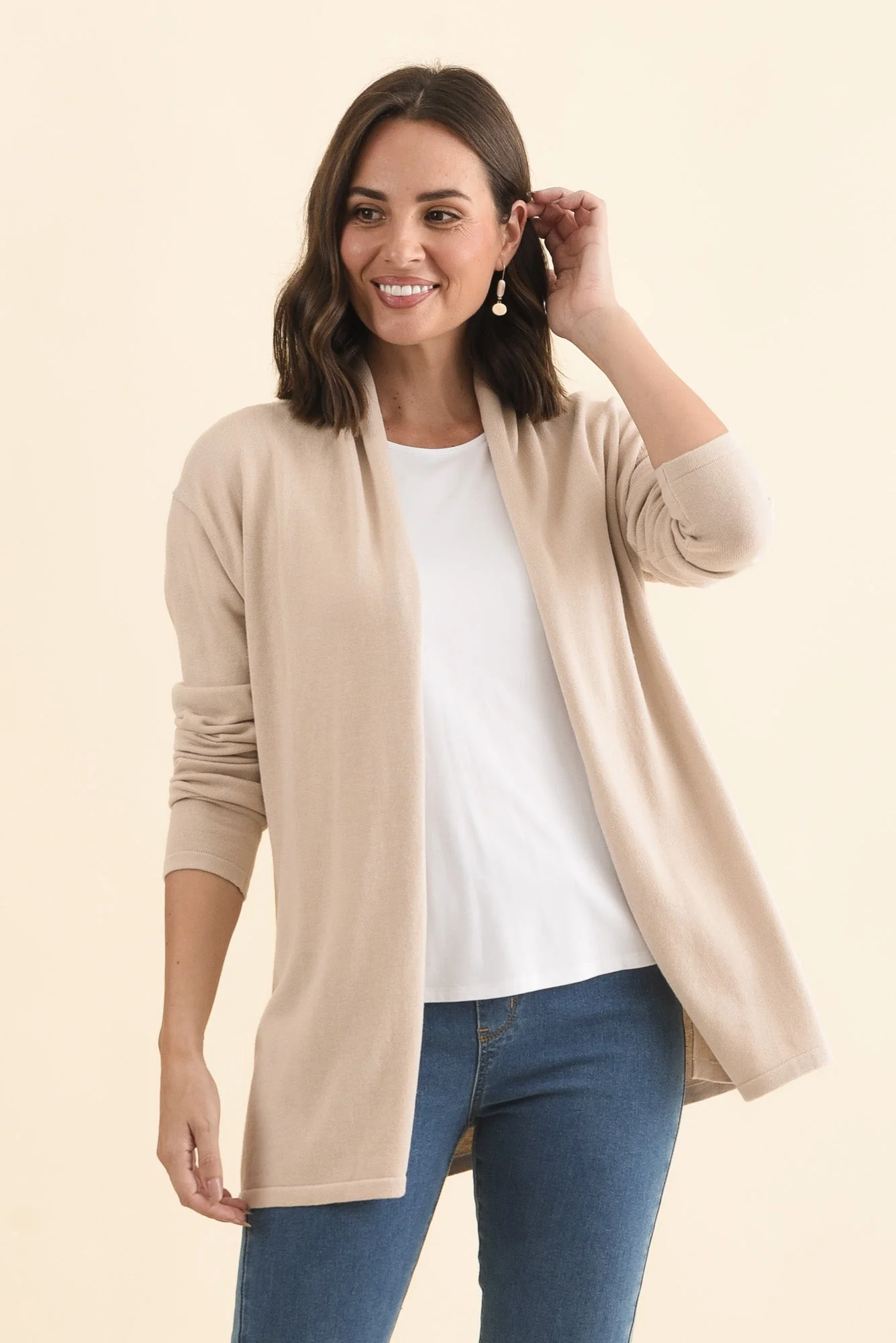 Primrose Natural Cotton Drape Cardigan - Image 2